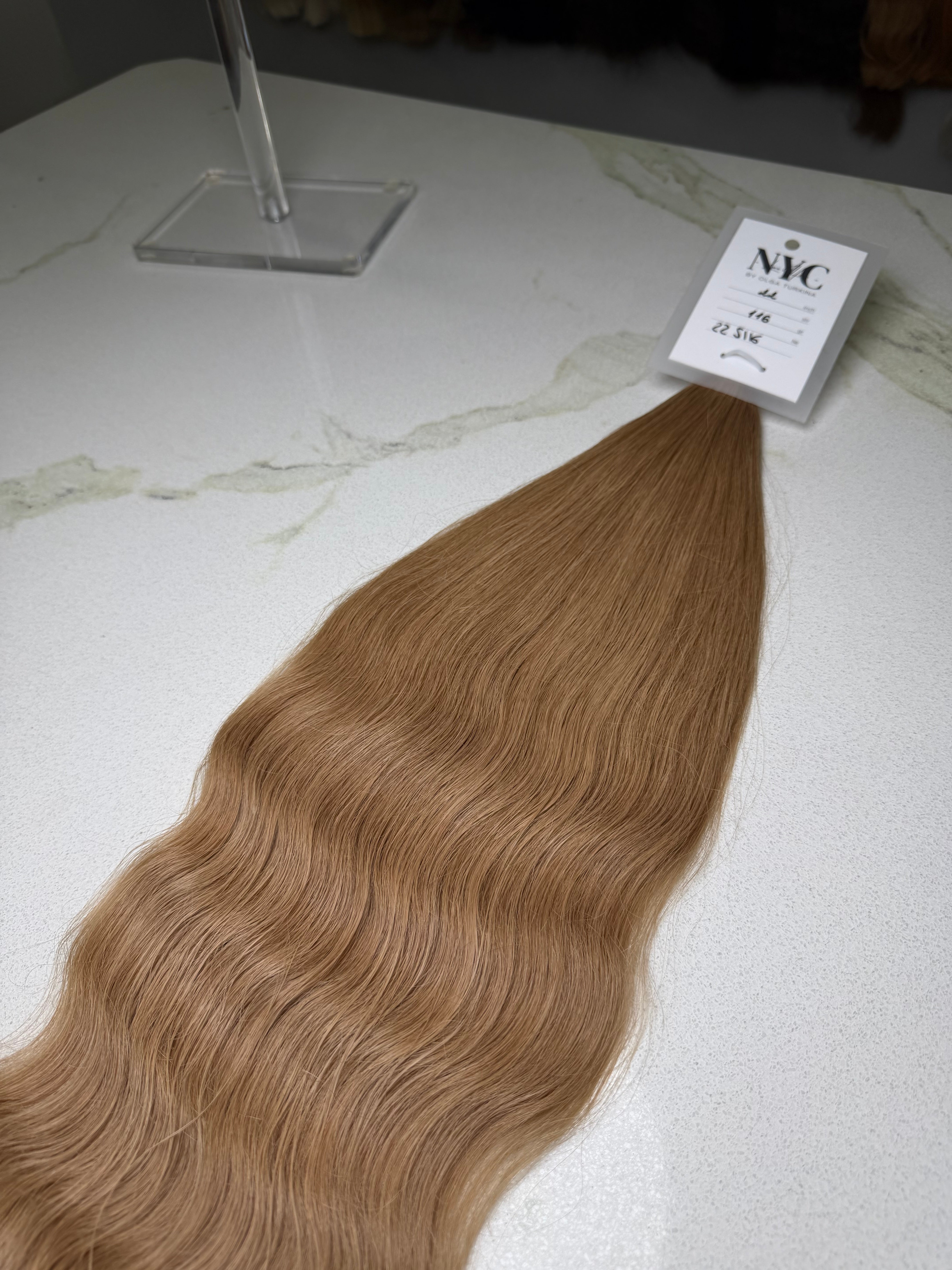 Premium Slavic Colored Hair – Light Brown Wavy Bulk, 22 Inch, 116g