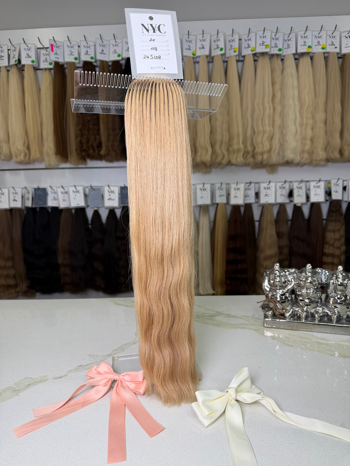 Premium Slavic Colored Hair – Blonde Wavy Bulk, 24 Inch, 108g