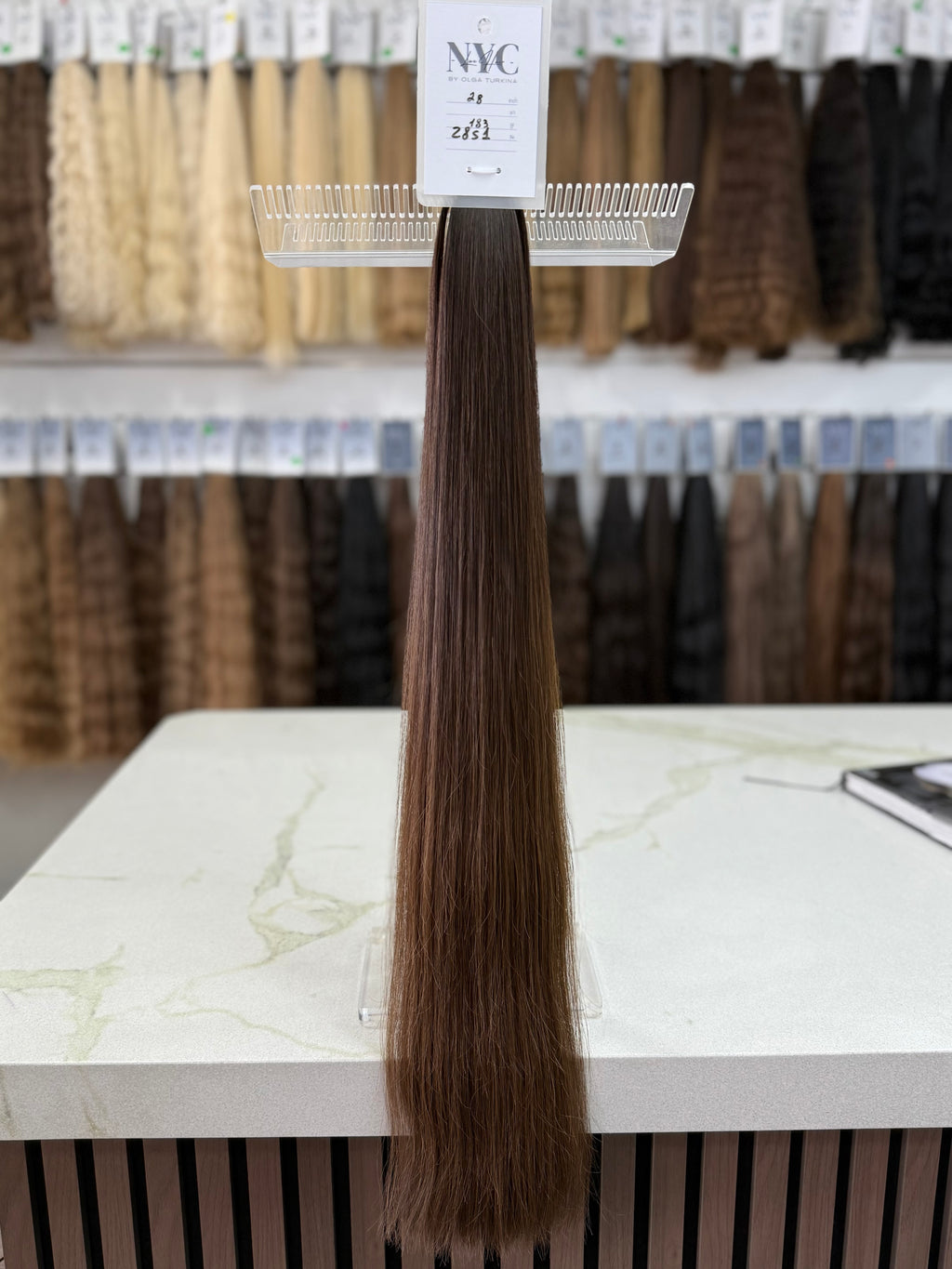 Premium Slavic Colored Hair Brown Straight Bulk 28 Inch | LuxHairNYC