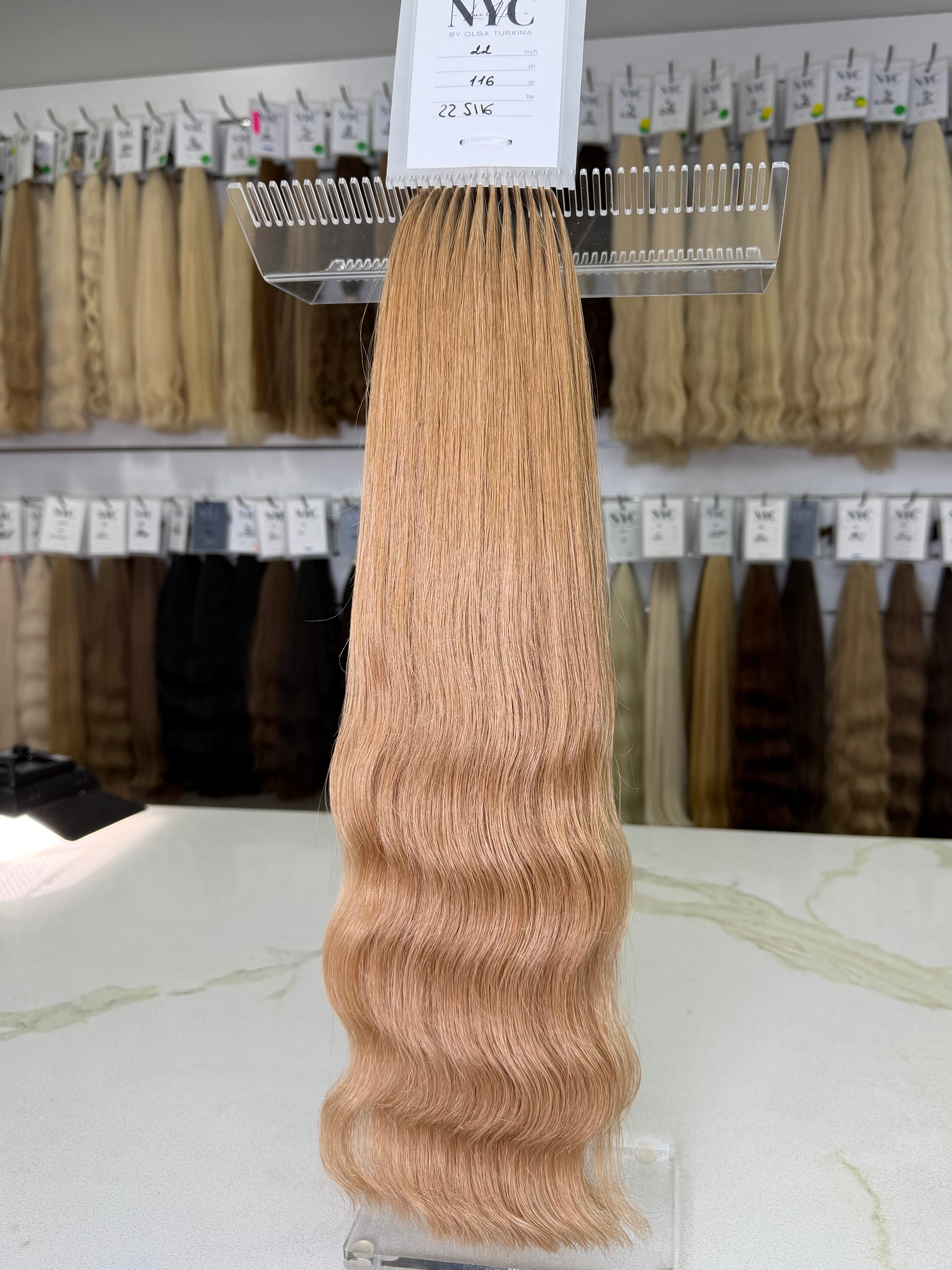 Premium Slavic Colored Hair – Light Brown Wavy Bulk, 22 Inch, 116g