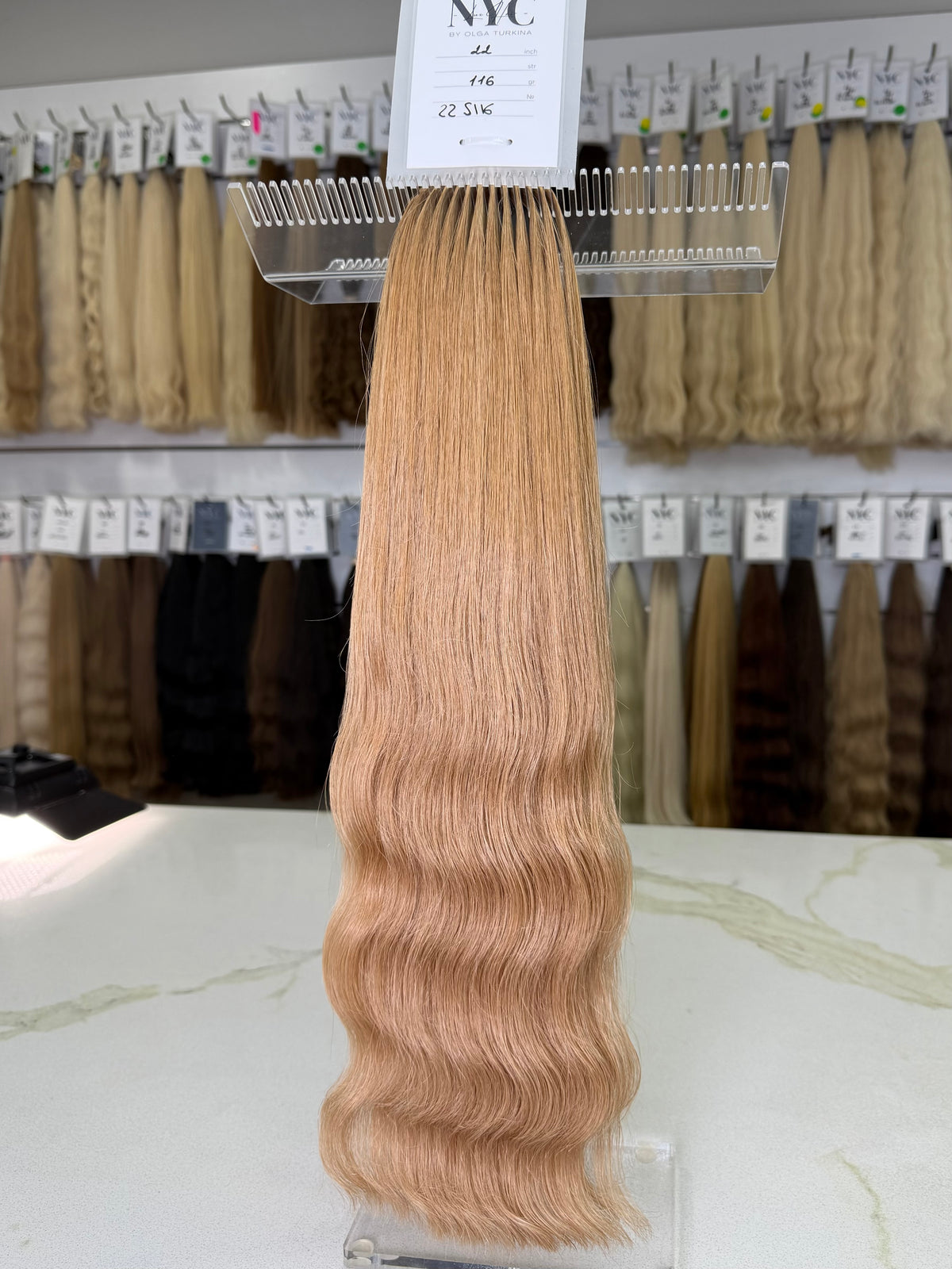 Premium Slavic Colored Hair – Light Brown Wavy Bulk, 22 Inch, 116g
