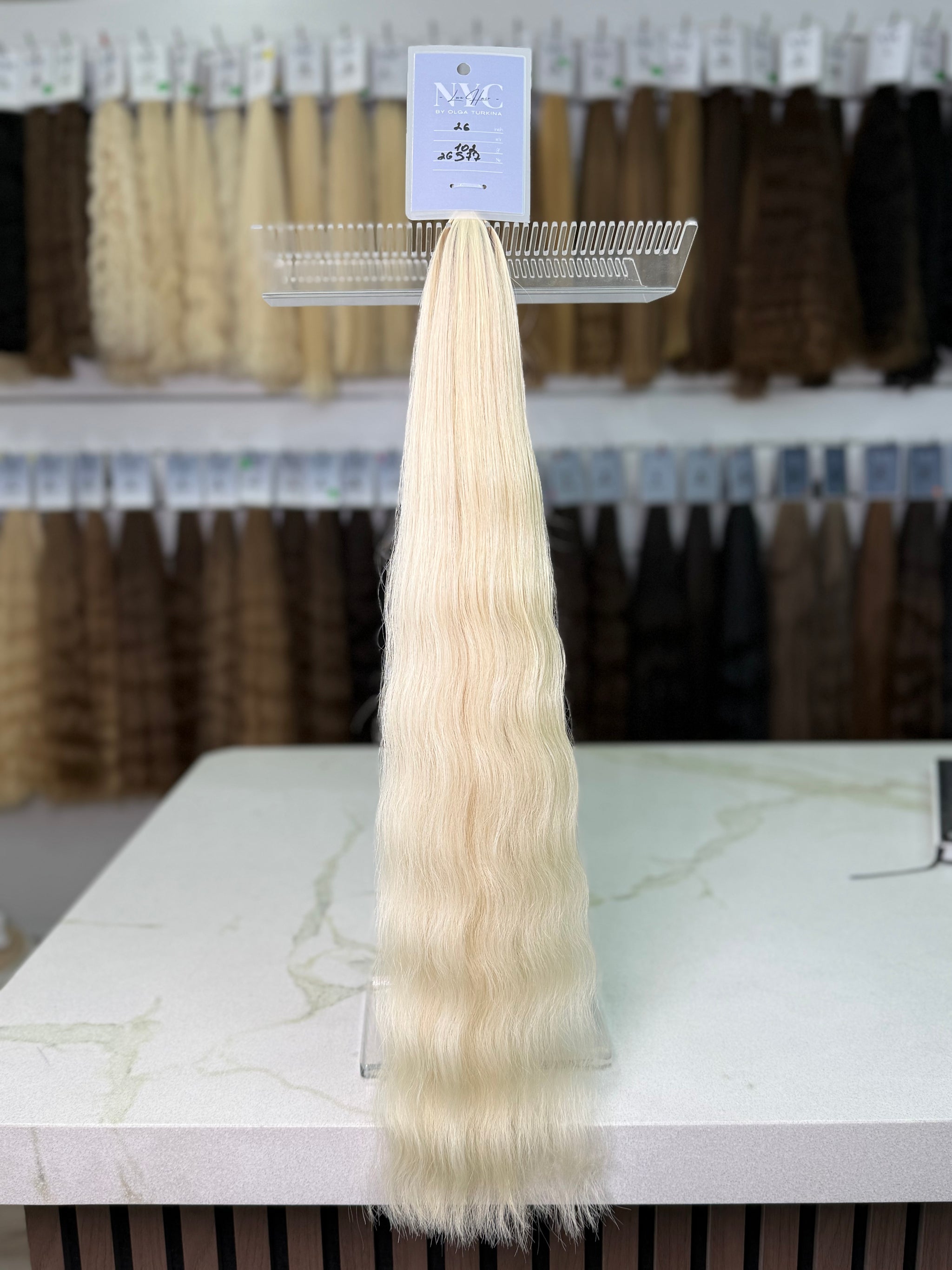 Premium Slavic Colored Hair Blonde Wavy Bulk 26 Inch | LuxHairNYC