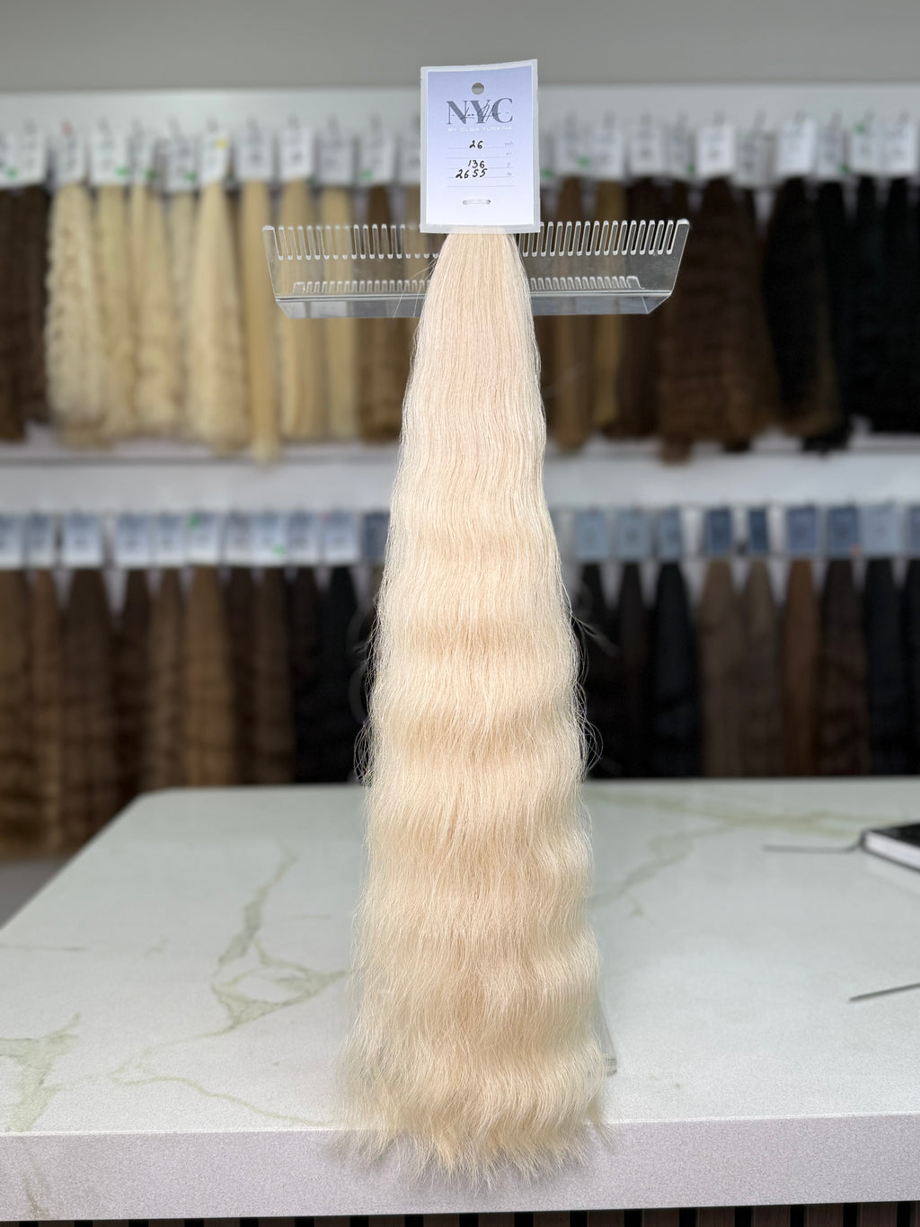 Premium Slavic Colored Hair Blonde Wavy Bulk 26 Inch | LuxHairNYC