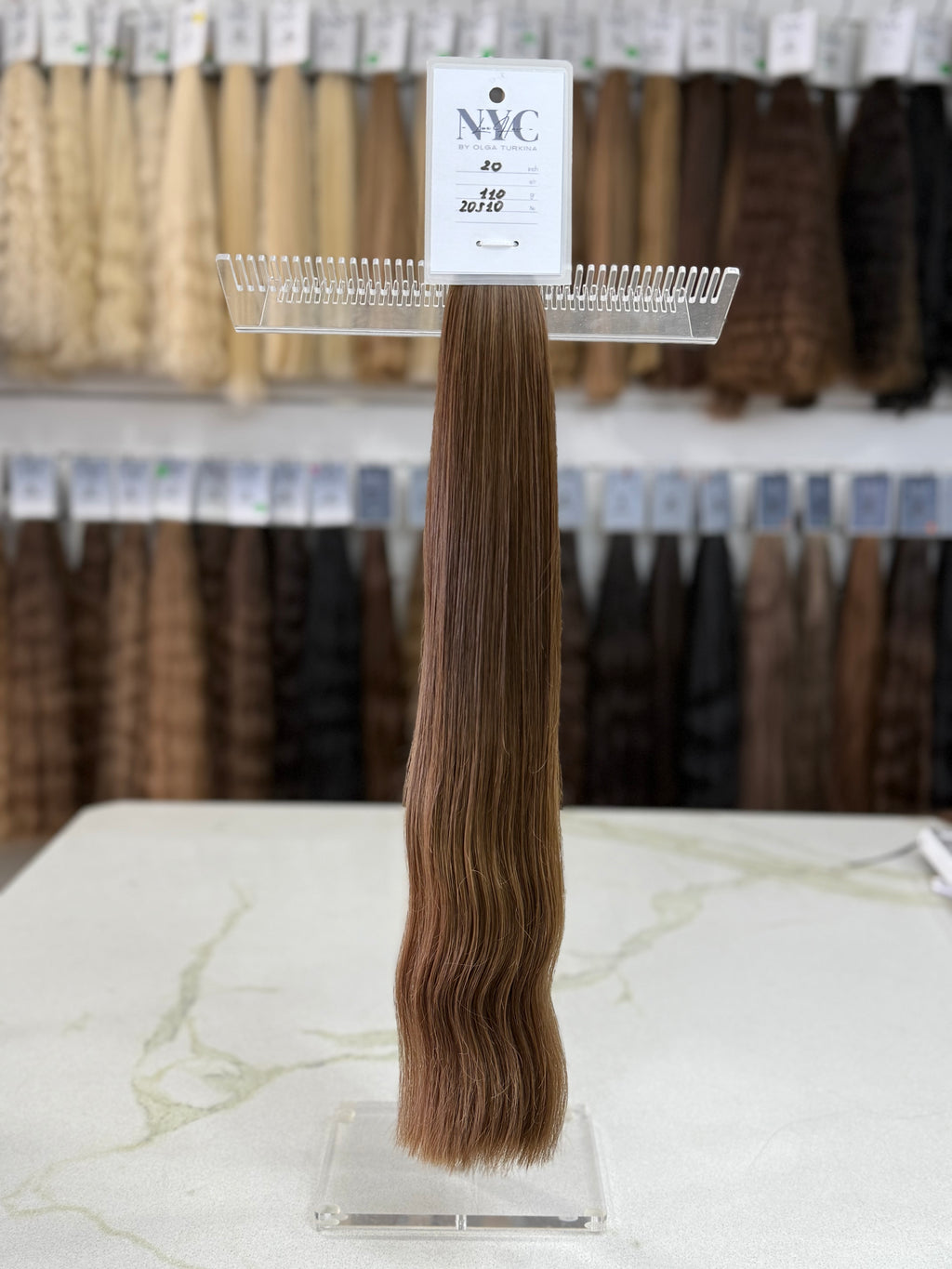 Premium Slavic Colored Hair Light Brown Wavy Bulk 20 Inch | LuxHairNYC