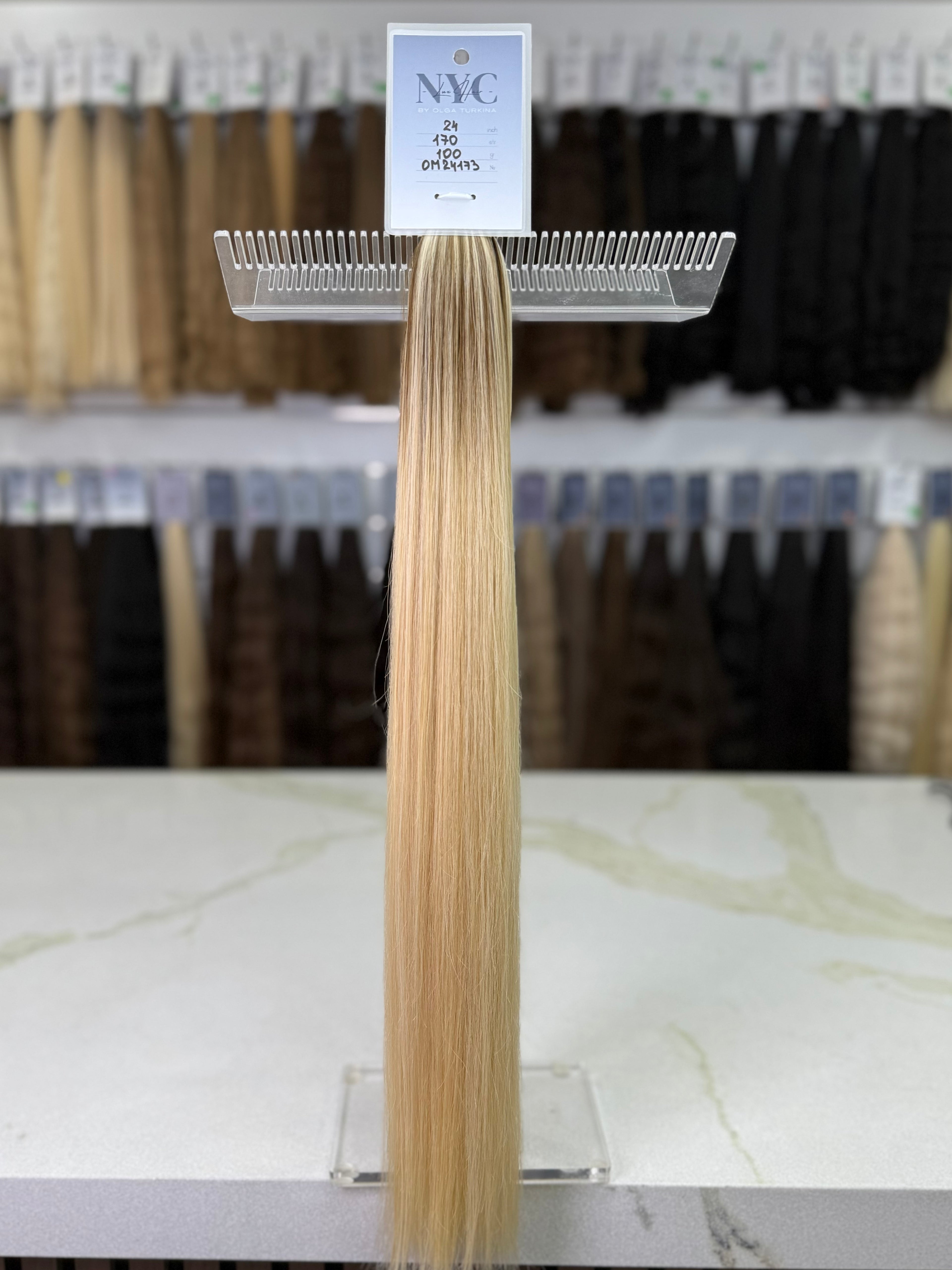 K-Tip Slavic Colored Hair Blonde Straight 24 Inch | LuxHairNYC