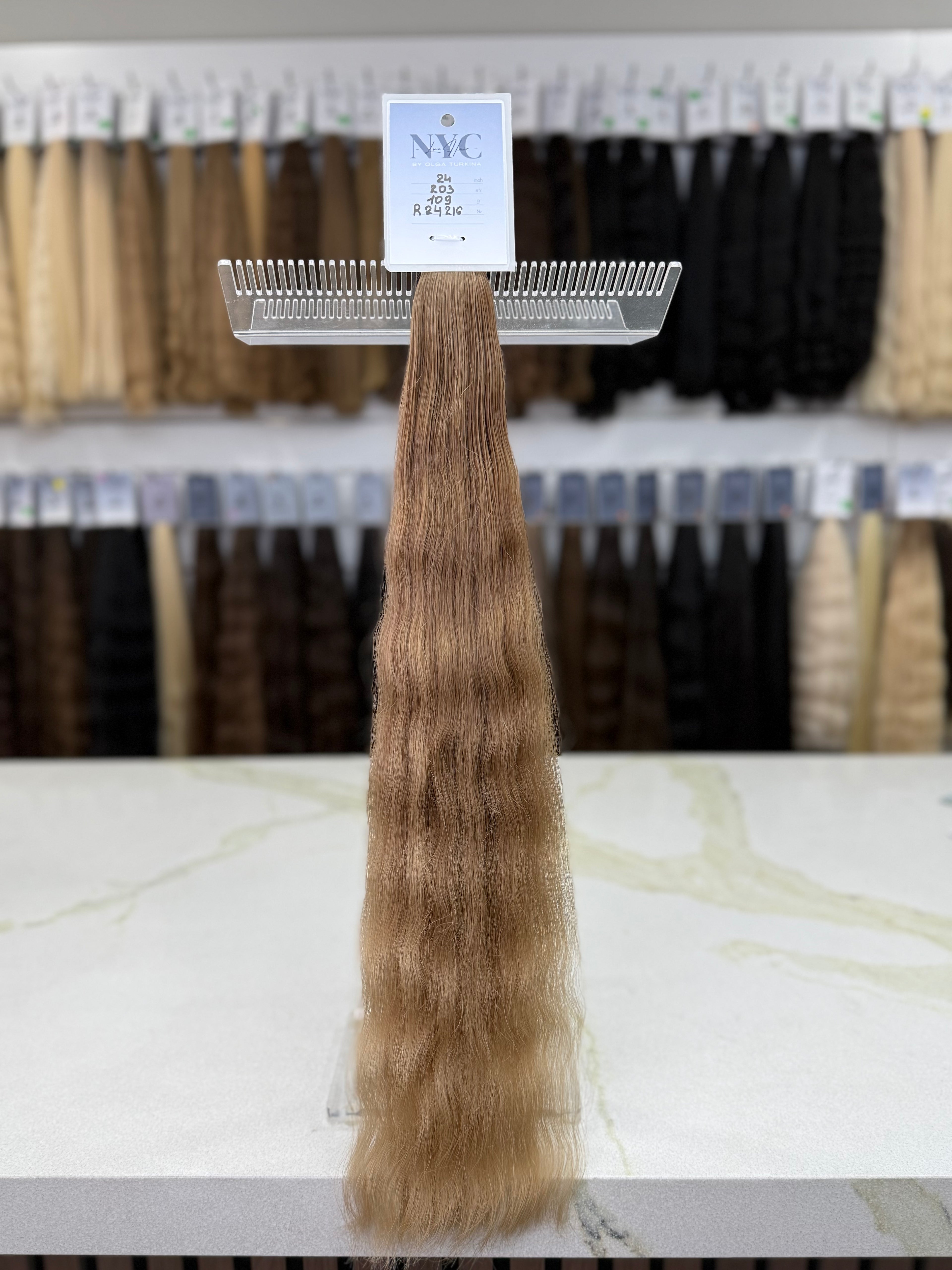K-tip Slavic hair, colored, wavy 24 inch, 109gr, 203str