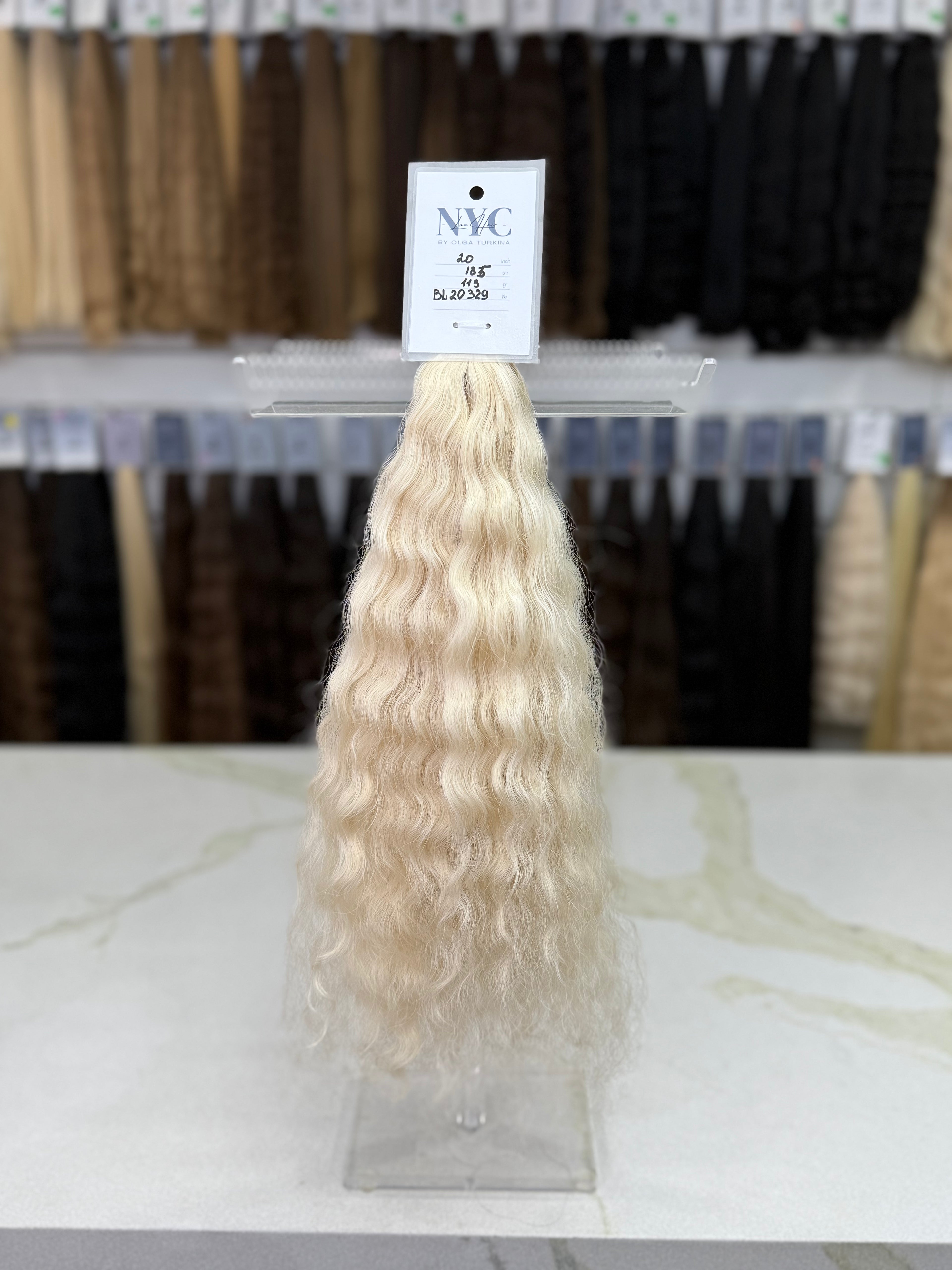 K-tip Slavic hair, colored, curly 20 inch, 113gr, 185str