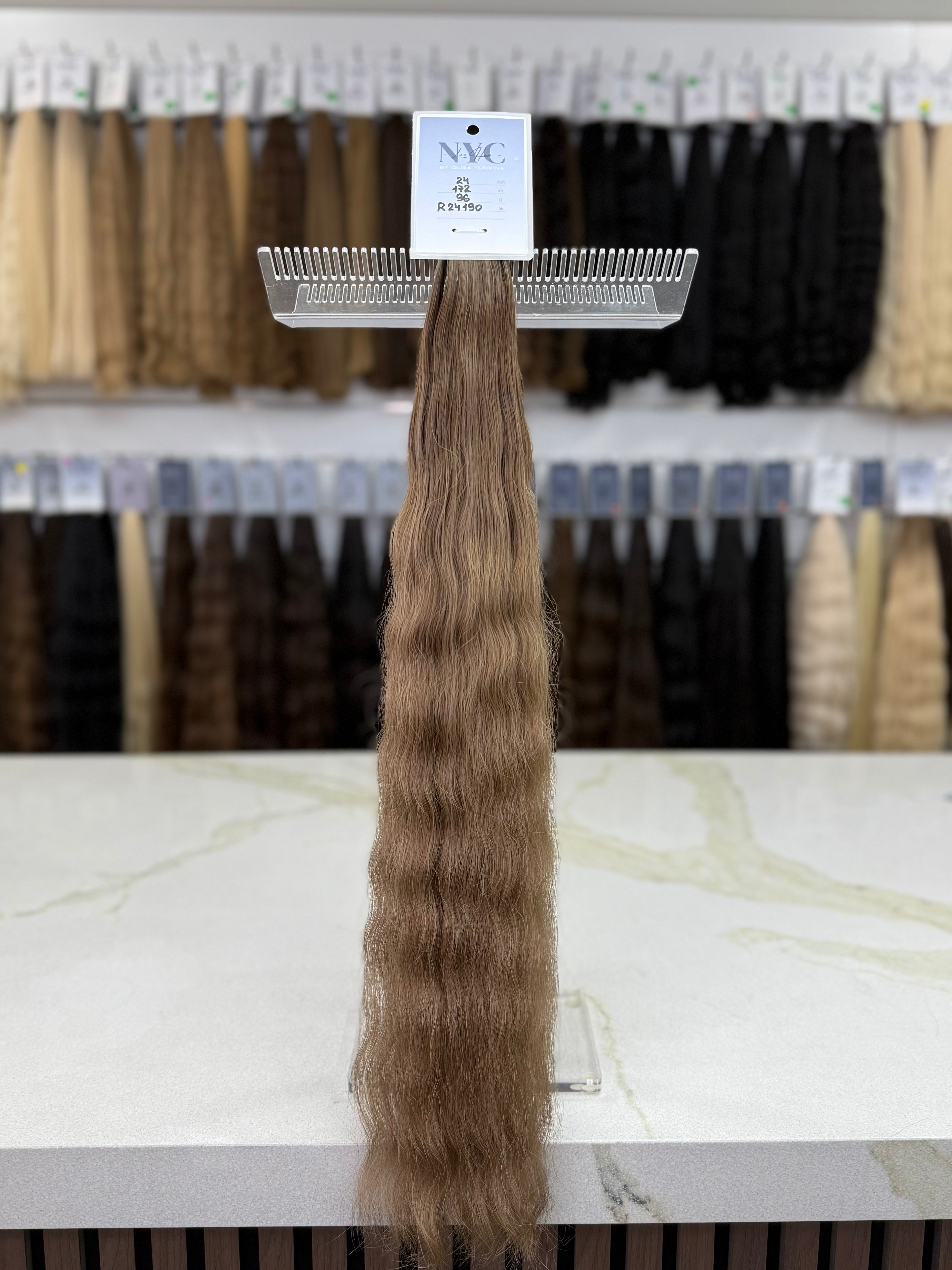 K-Tip Slavic Colored Hair Light Brown Body Wave 24 Inch | LuxHairNYC