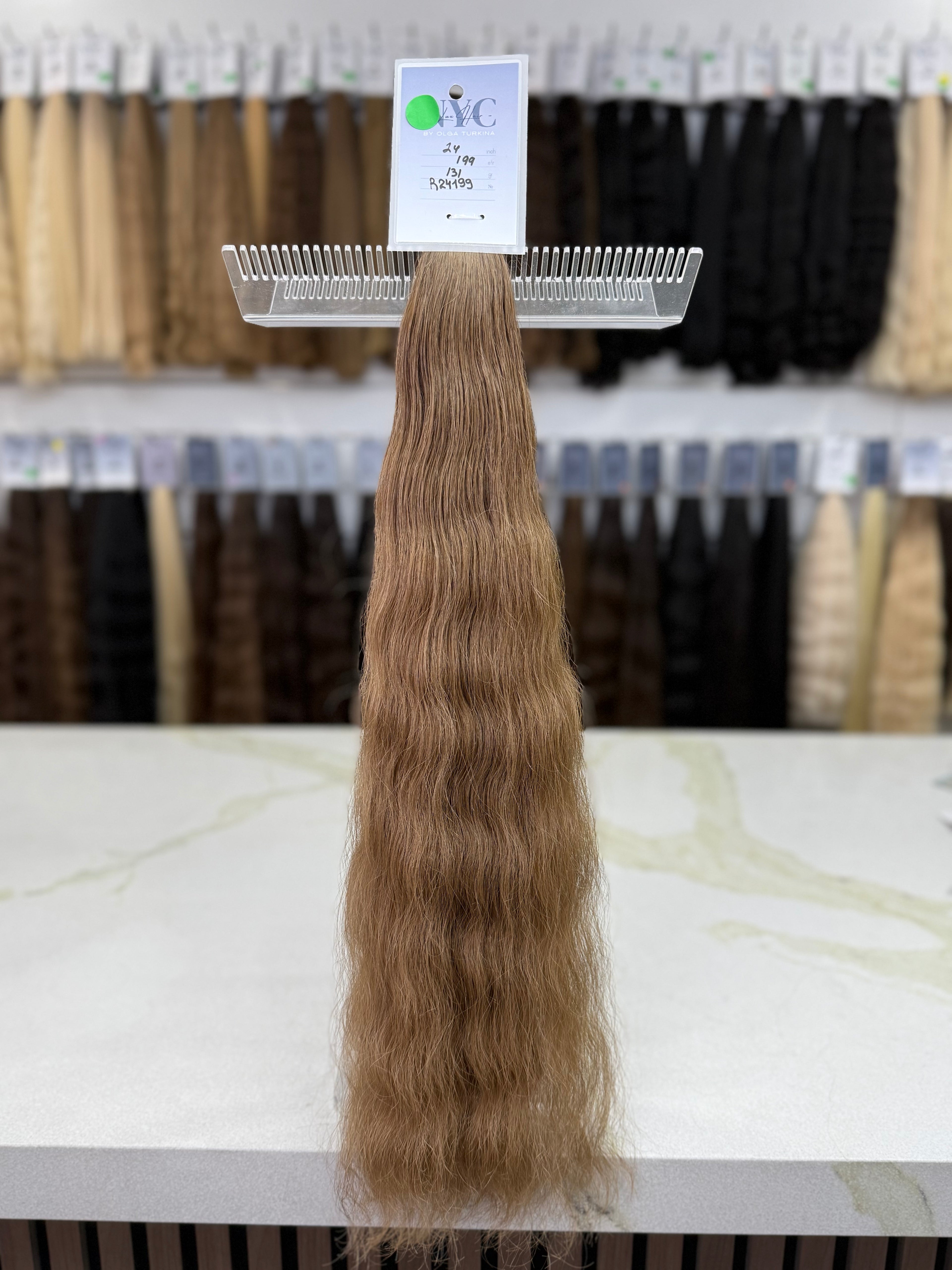 K-Tip Slavic Colored Hair Light Brown Wavy 24 Inch