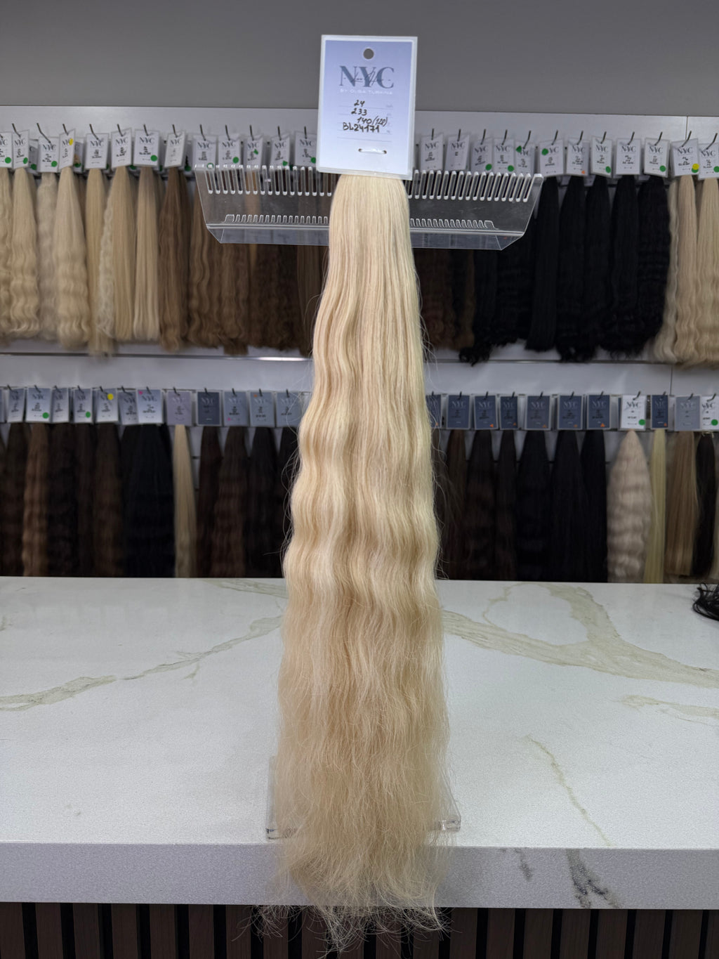 K-Tip Slavic Hair Colored Blonde Body Wave 24 Inch | LuxHairNYC