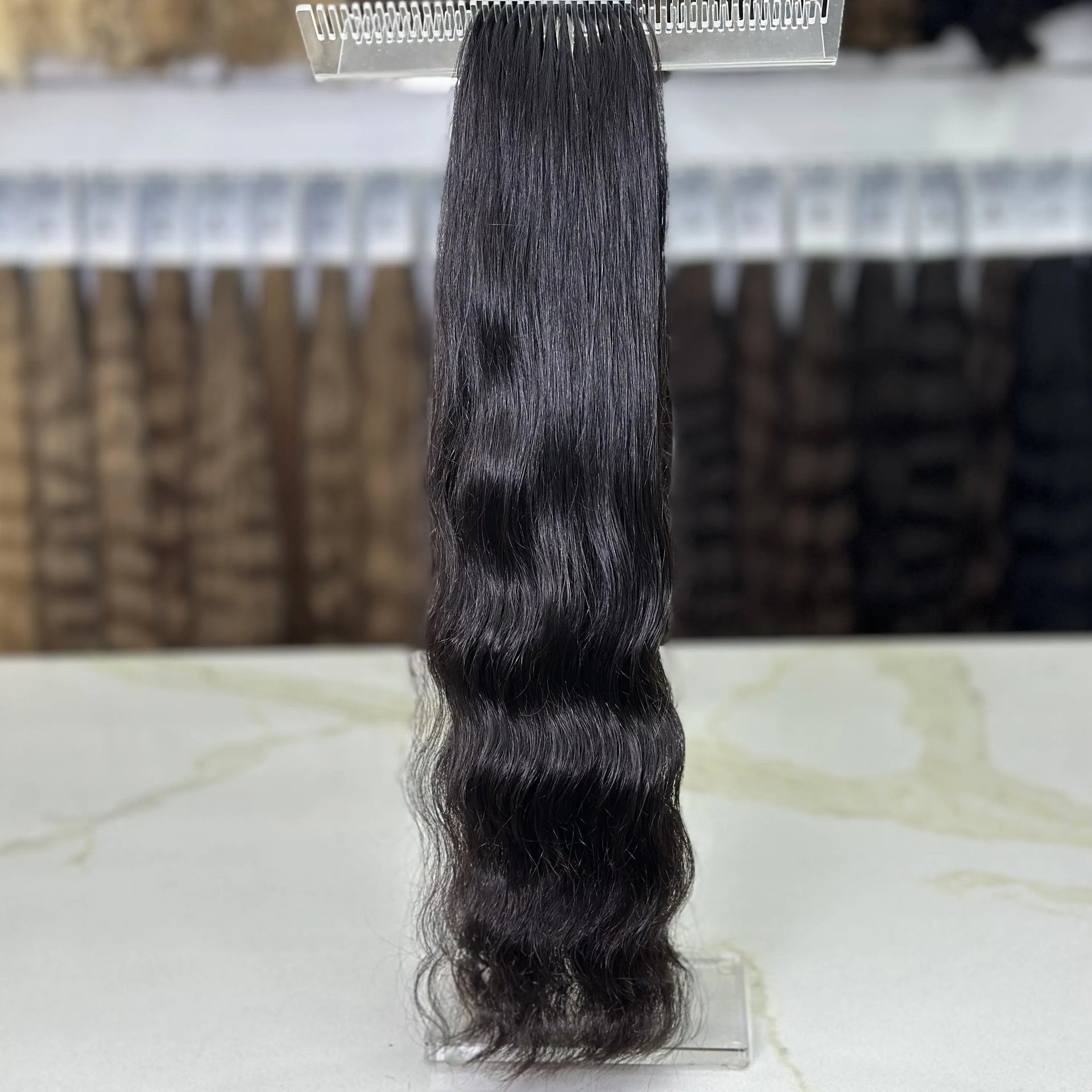 K-tip Slavic hair, colored, wavy 22 inch, 138gr, 194str