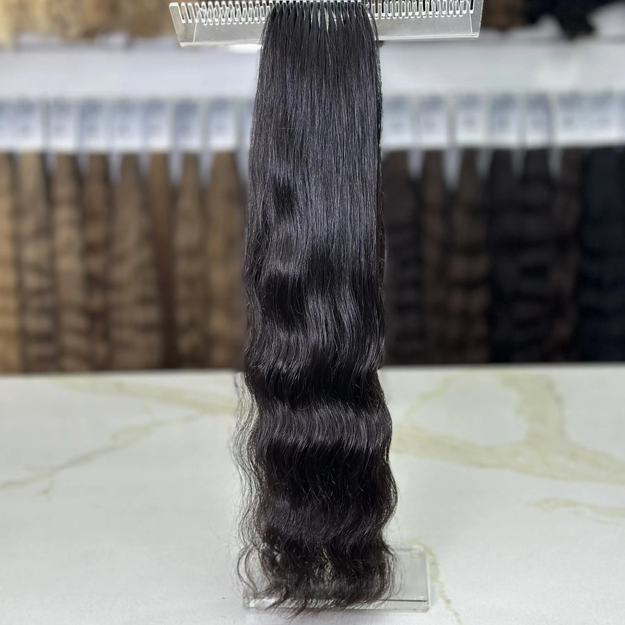 K-tip Slavic hair, colored, wavy 22 inch, 138gr, 194str