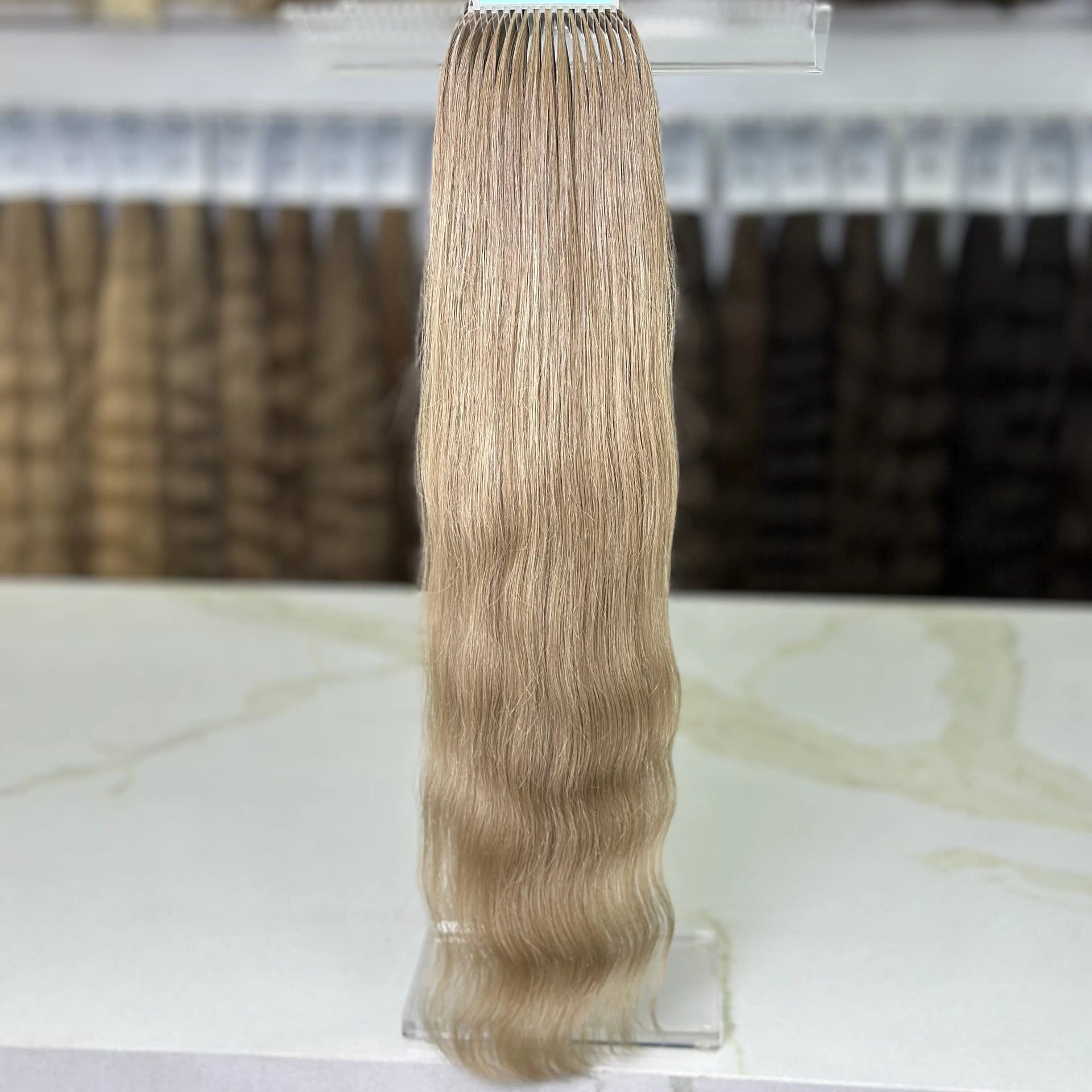 Tape in Slavic hair, colored, wavy 24 inch, 96gr
