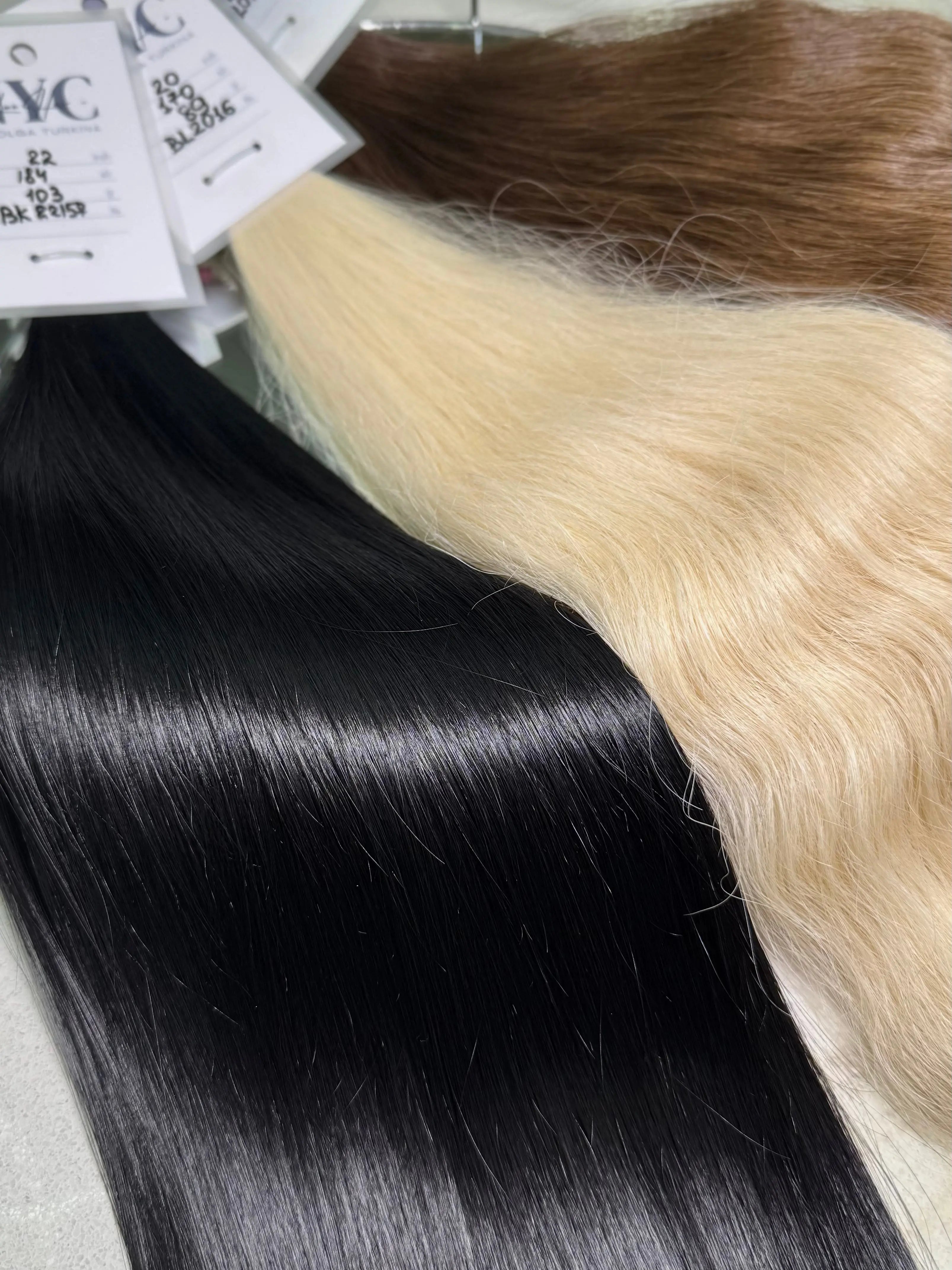 K-Tip Slavic Hair Bundle – Mixed Colors, Straight/Wavy LUXHAIRNYCSHOP