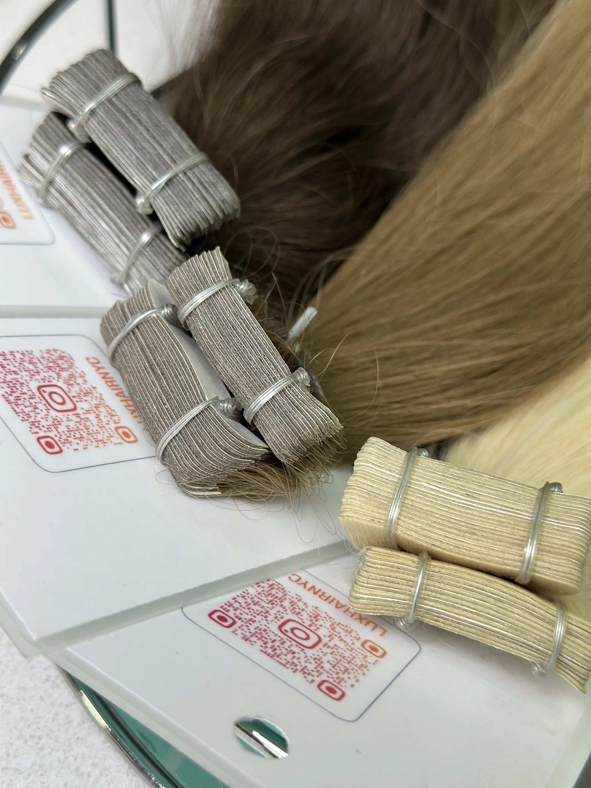 Tape in Slavic hair, colored, wavy 24 inch, 96gr