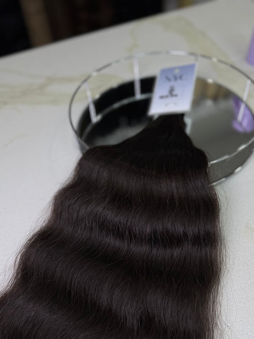 Premium Slavic K-Tip Extensions – Brown Wavy 24" | 182 Strands | 94 g