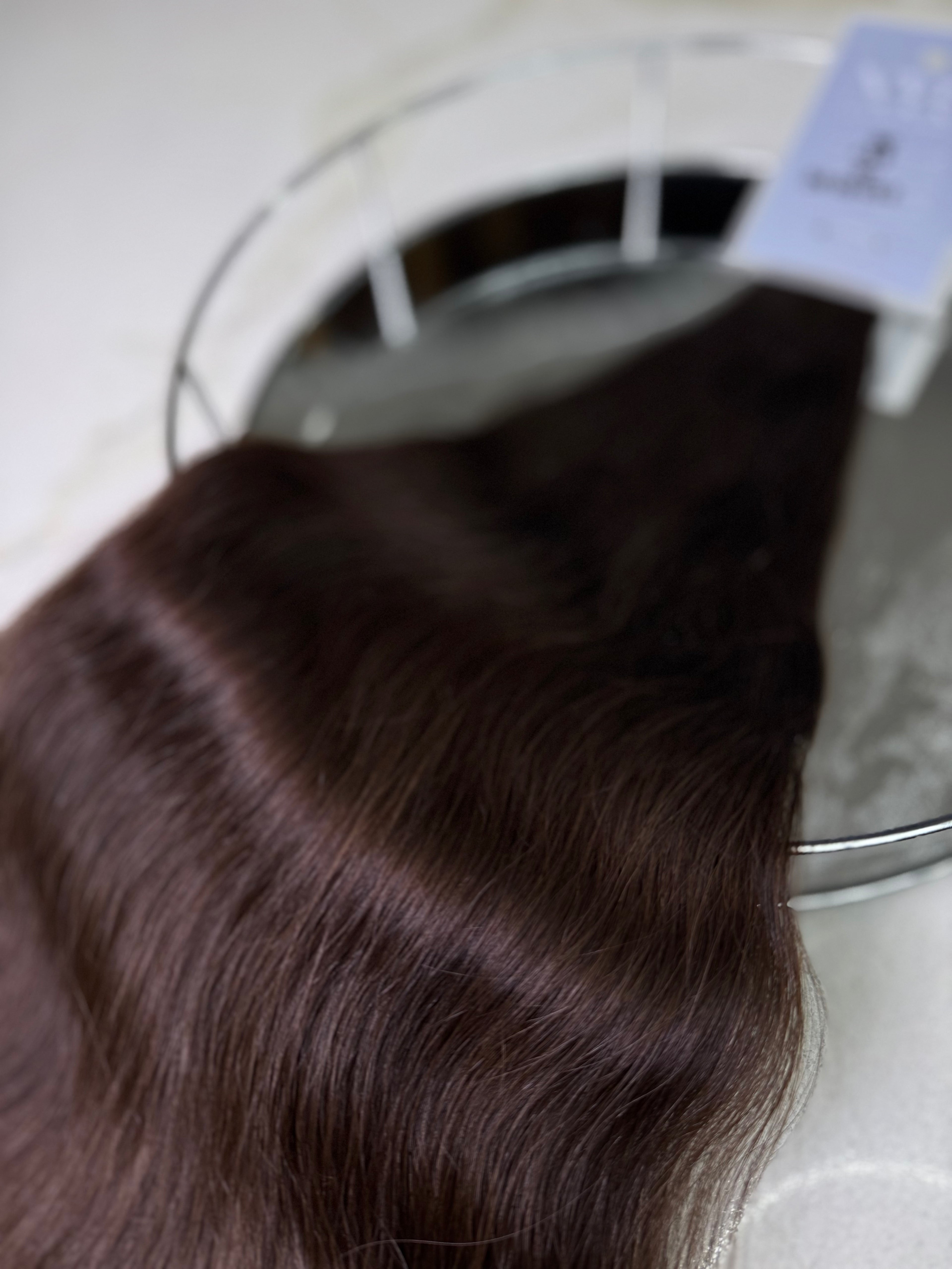 Premium Slavic K-Tip Extensions – Brown Wavy 26" | 137 Strands | 90 g