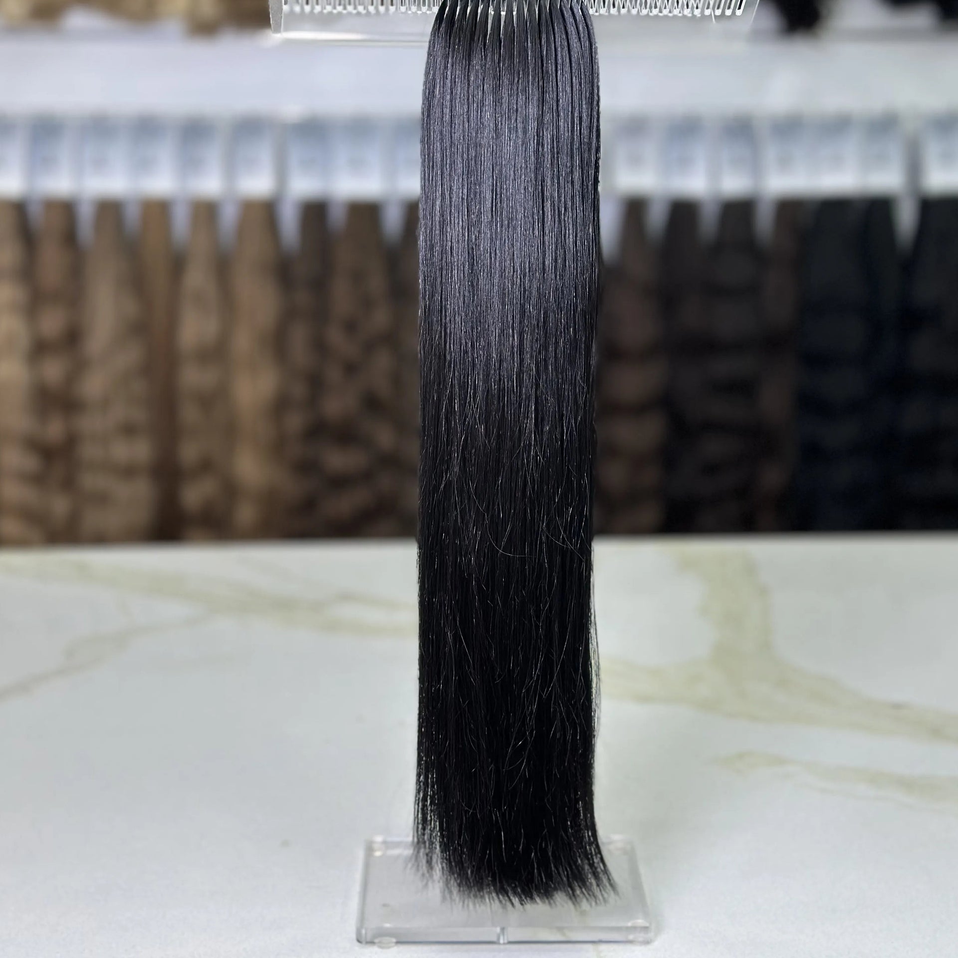 K-tip Slavic hair, colored, straight 22 inch, 122gr, 202str