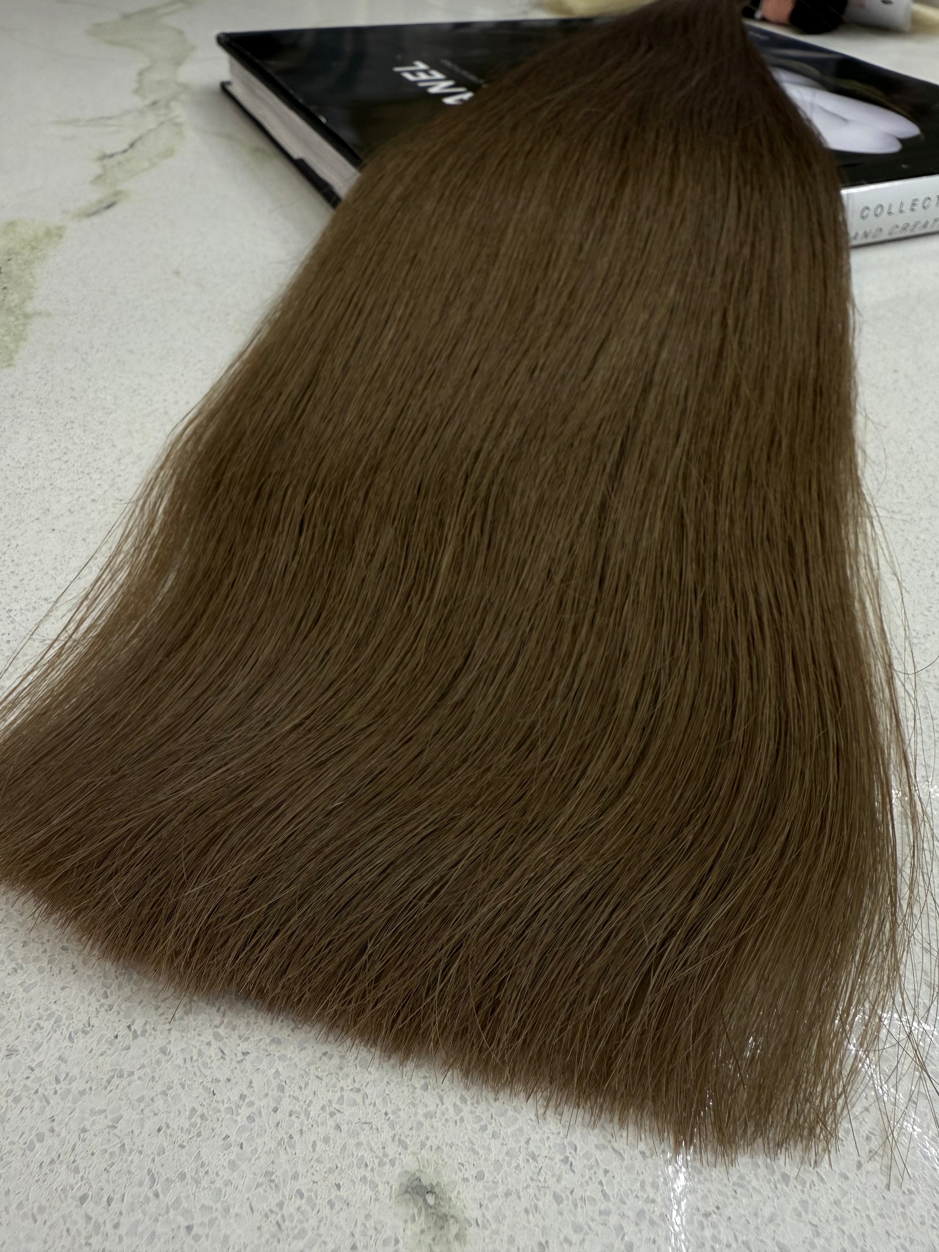 Premium Slavic Colored Hair Brown Straight Bulk 22 Inch | LuxHairNYC
