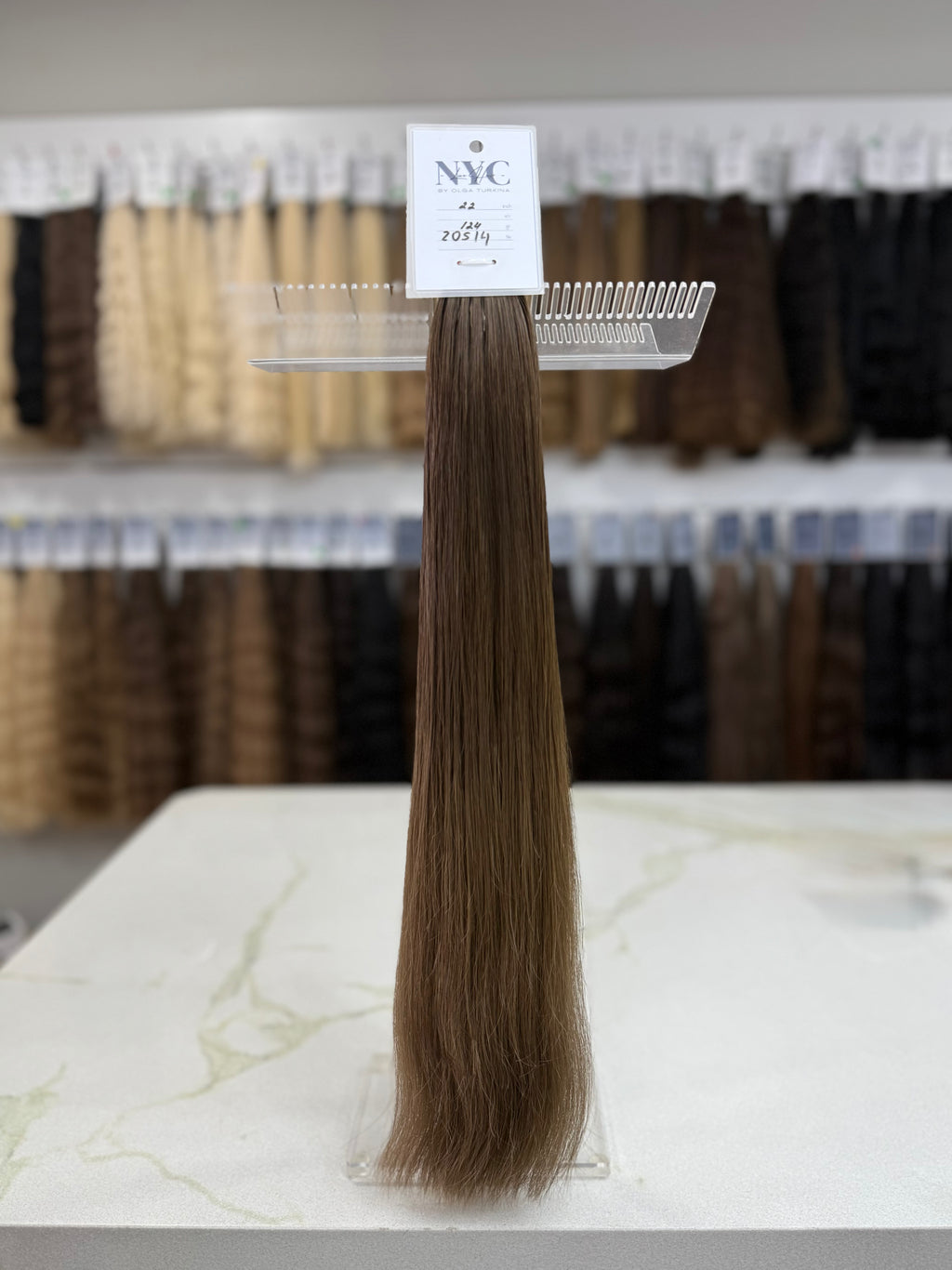 Premium Slavic Colored Hair Brown Straight Bulk 22 Inch | LuxHairNYC