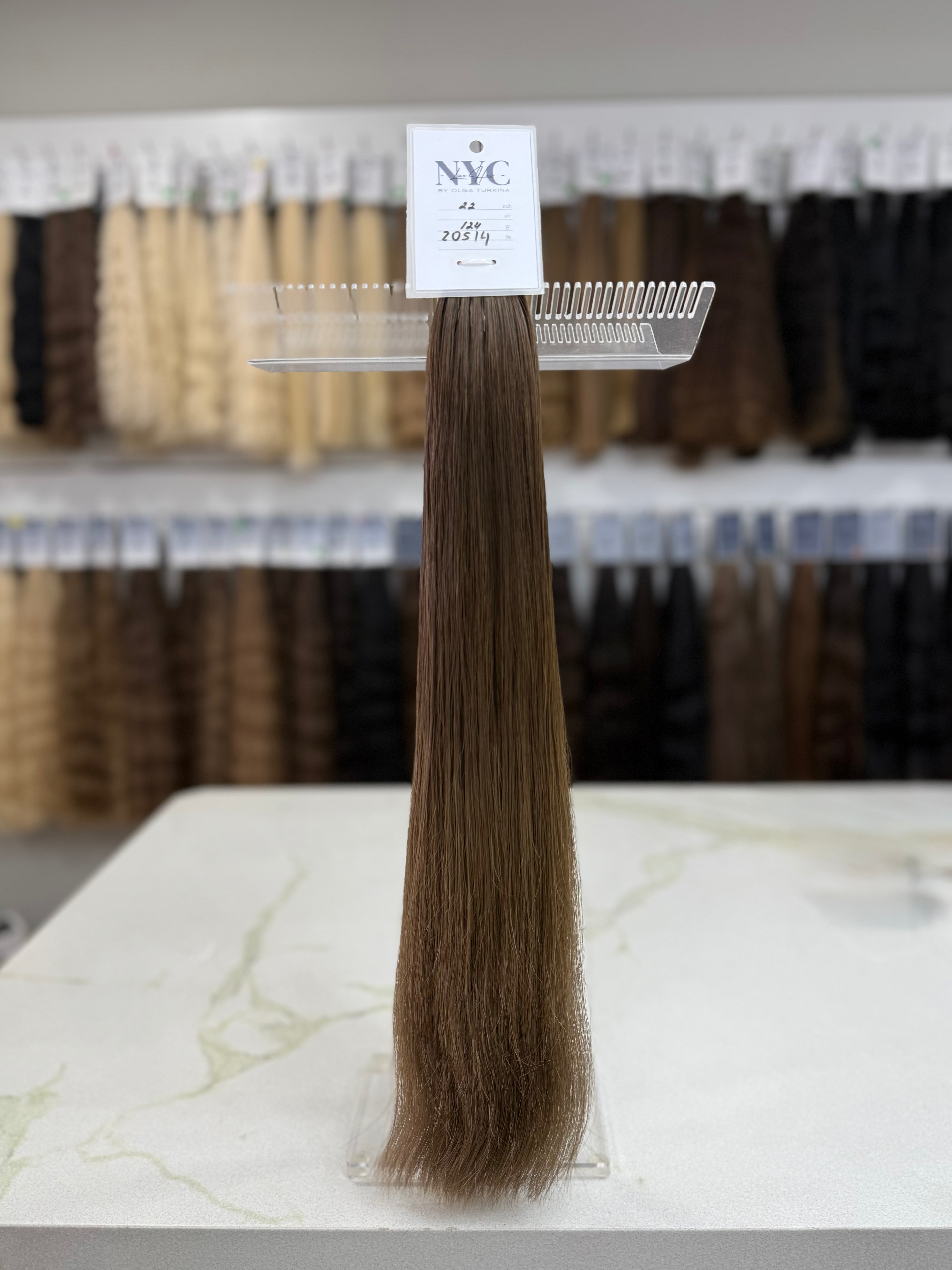 Premium Slavic Colored Hair Brown Straight Bulk 22 Inch | LuxHairNYC
