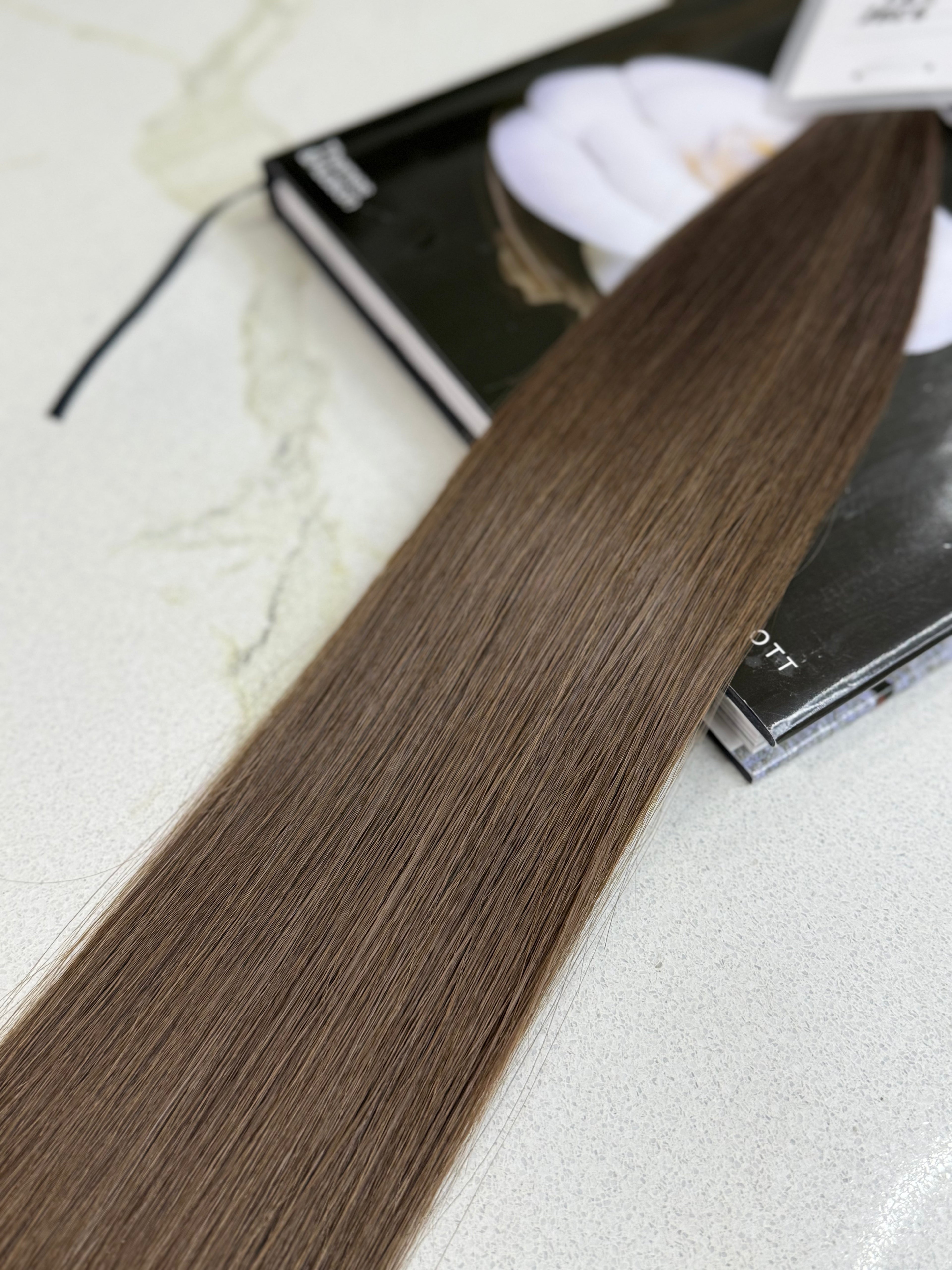 Premium Slavic Colored Hair Brown Straight Bulk 26 Inch | LuxHairNYC