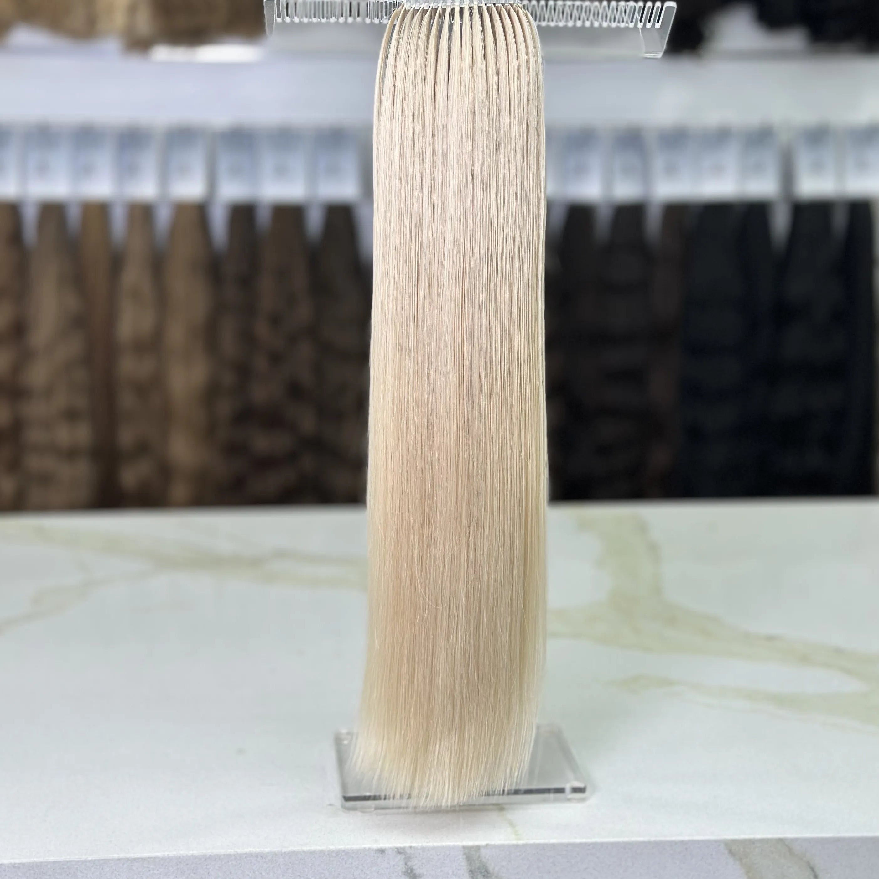K-tip Slavic hair, colored, straight 22 inch, 146gr, 250str Luxhair-Dev