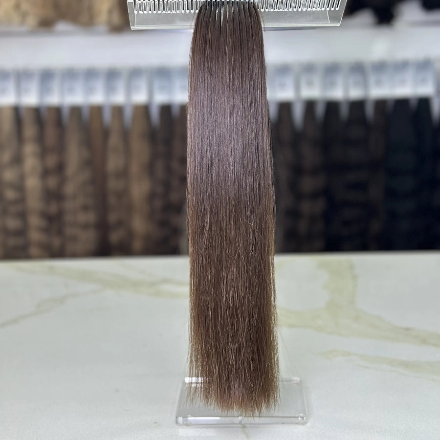 K-tip Slavic hair, colored, straight 22 inch, 132gr, 230str