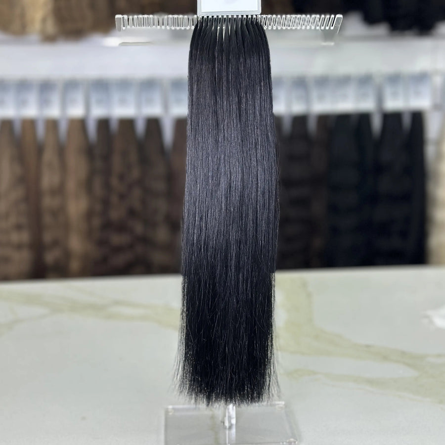 K-tip Slavic hair, colored, straight 20 inch, 138gr, 250str
