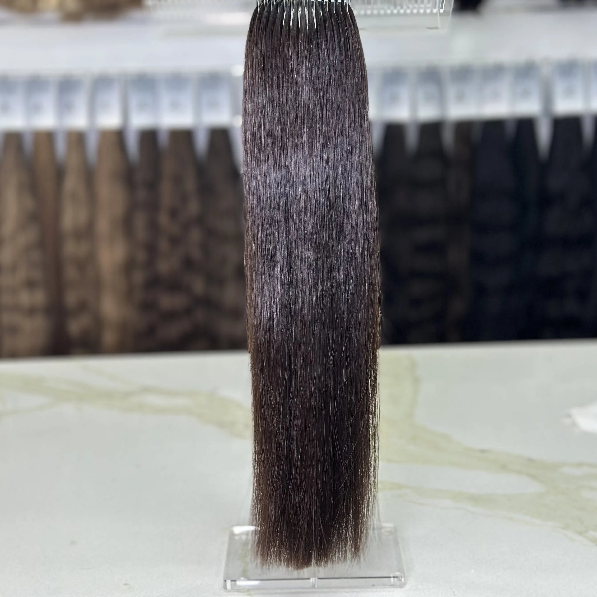 K-tip Slavic hair, colored, straight 22 inch, 133gr, 219str