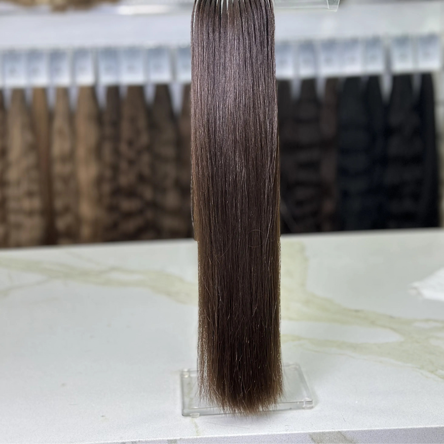 K-tip Slavic hair, colored, straight 22 inch, 129gr, 200str