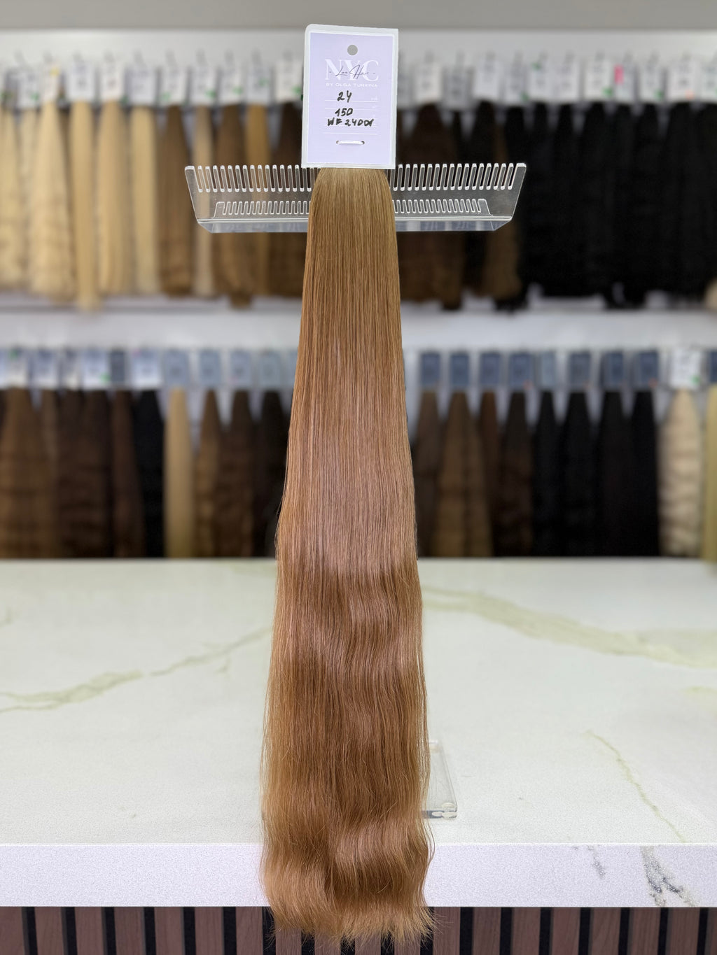 Russian Slavic Weft Hair Light Brown Straight 24 Inch