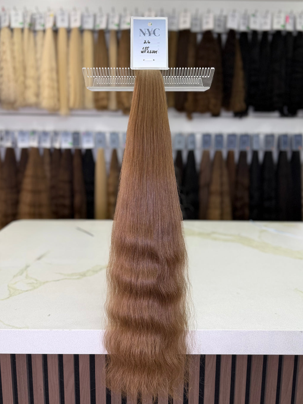 Russian Slavic Weft Hair Brown Wavy 26 Inch | LuxHairNYC