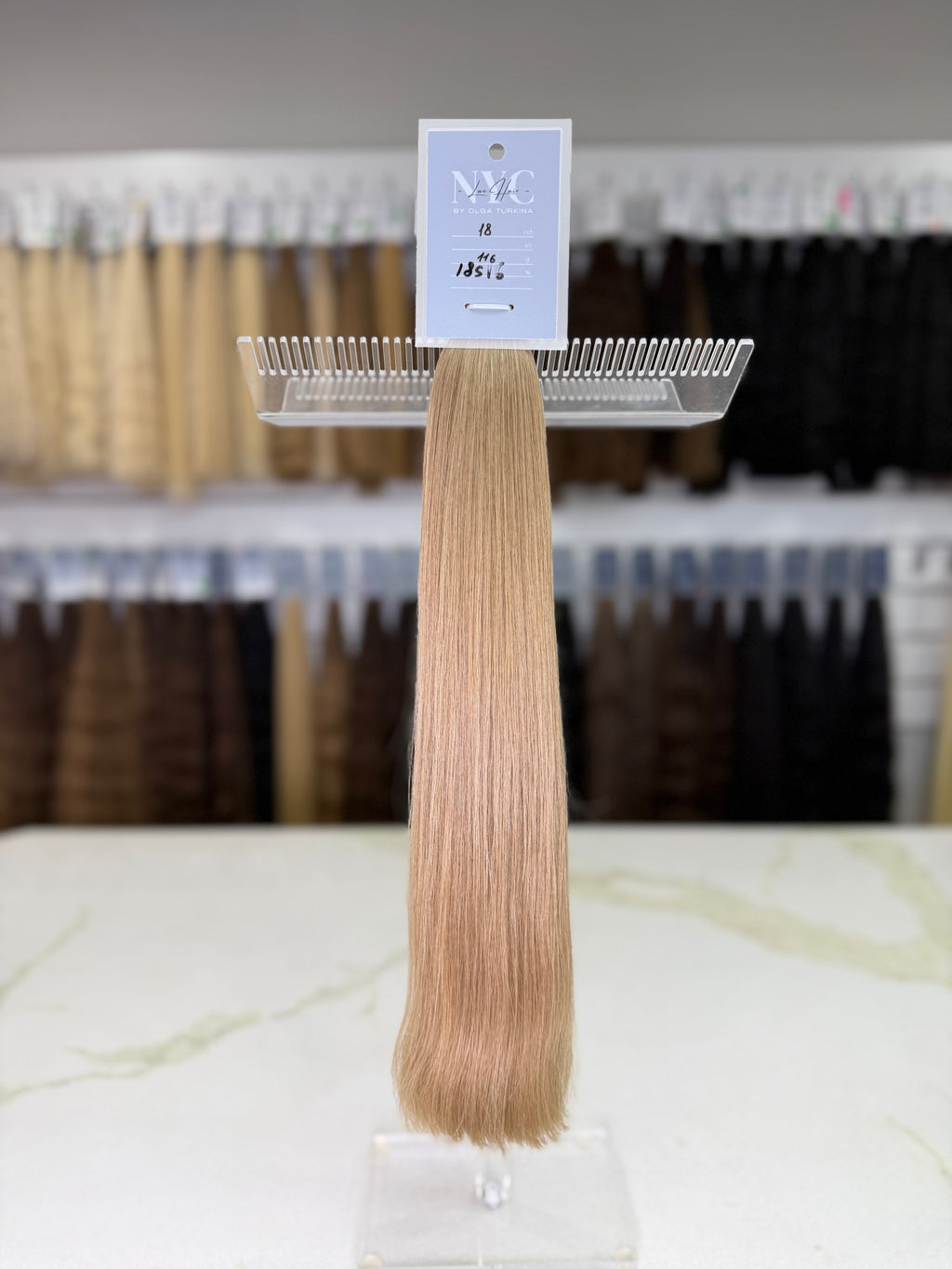 Premium Slavic Colored Hair Dark Blonde Straight Bulk 18 Inch | LuxHairNYC