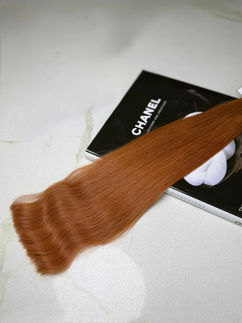 Premium Slavic Bulk Hair Straight – Copper Red 20"