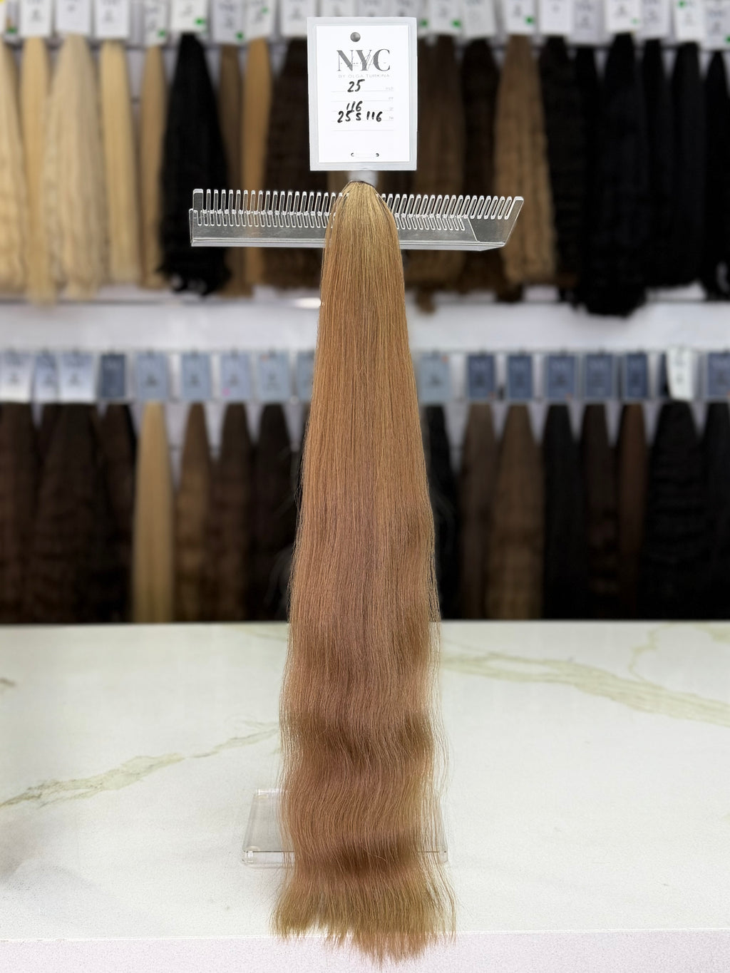 Premium Slavic Colored Hair Light Brown Wavy Bulk 25 Inch | LuxHairNYC