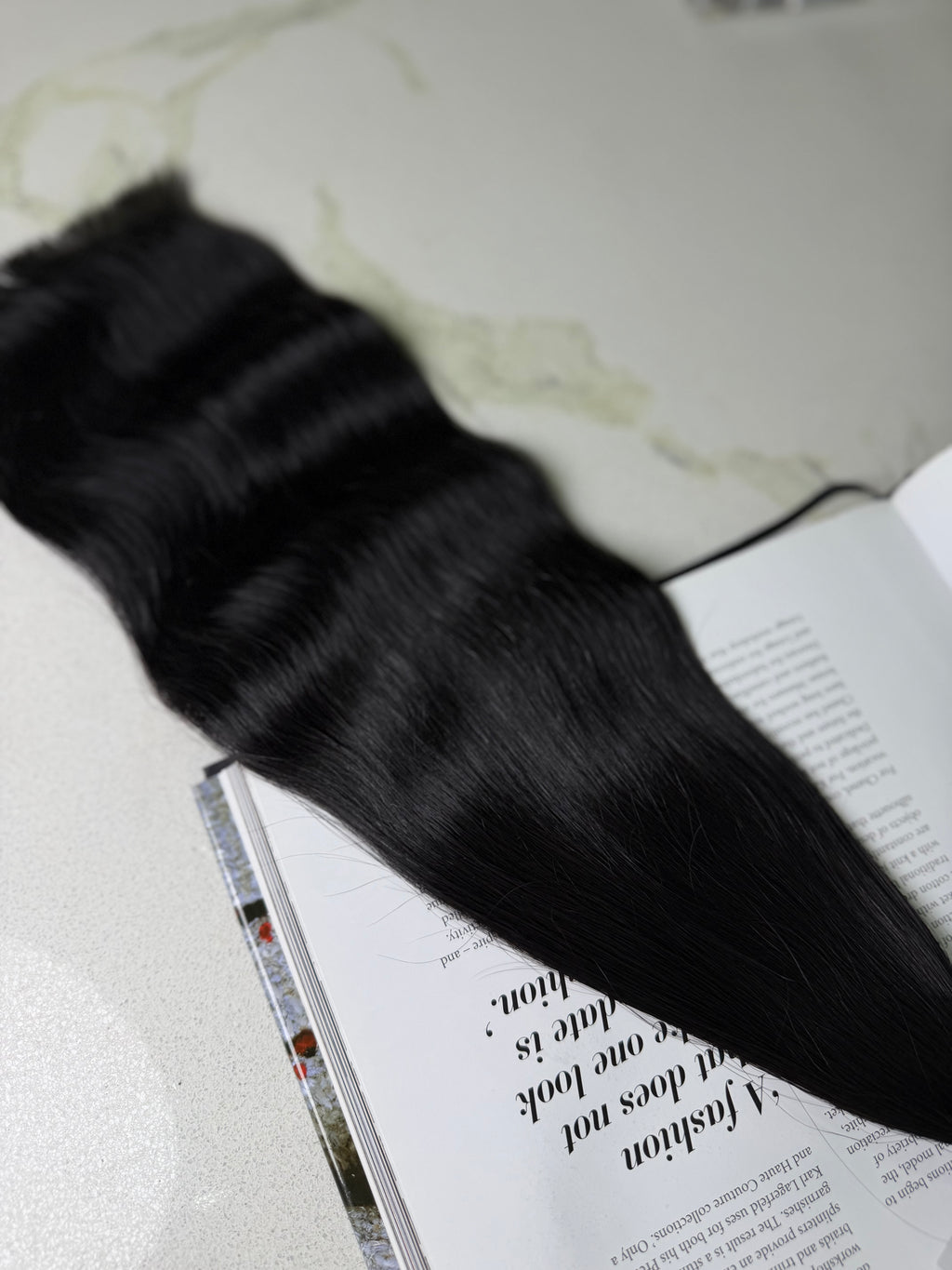 Premium Slavic Colored Hair Black Wavy Bulk 18 Inch | LuxHairNYC