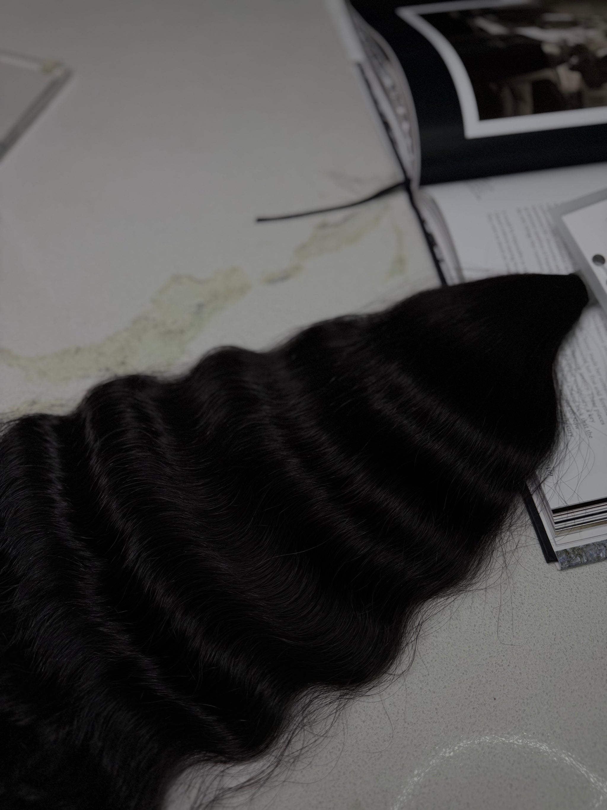 Premium Slavic Colored Hair Black Curly Bulk 18 Inch | LuxHairNYC