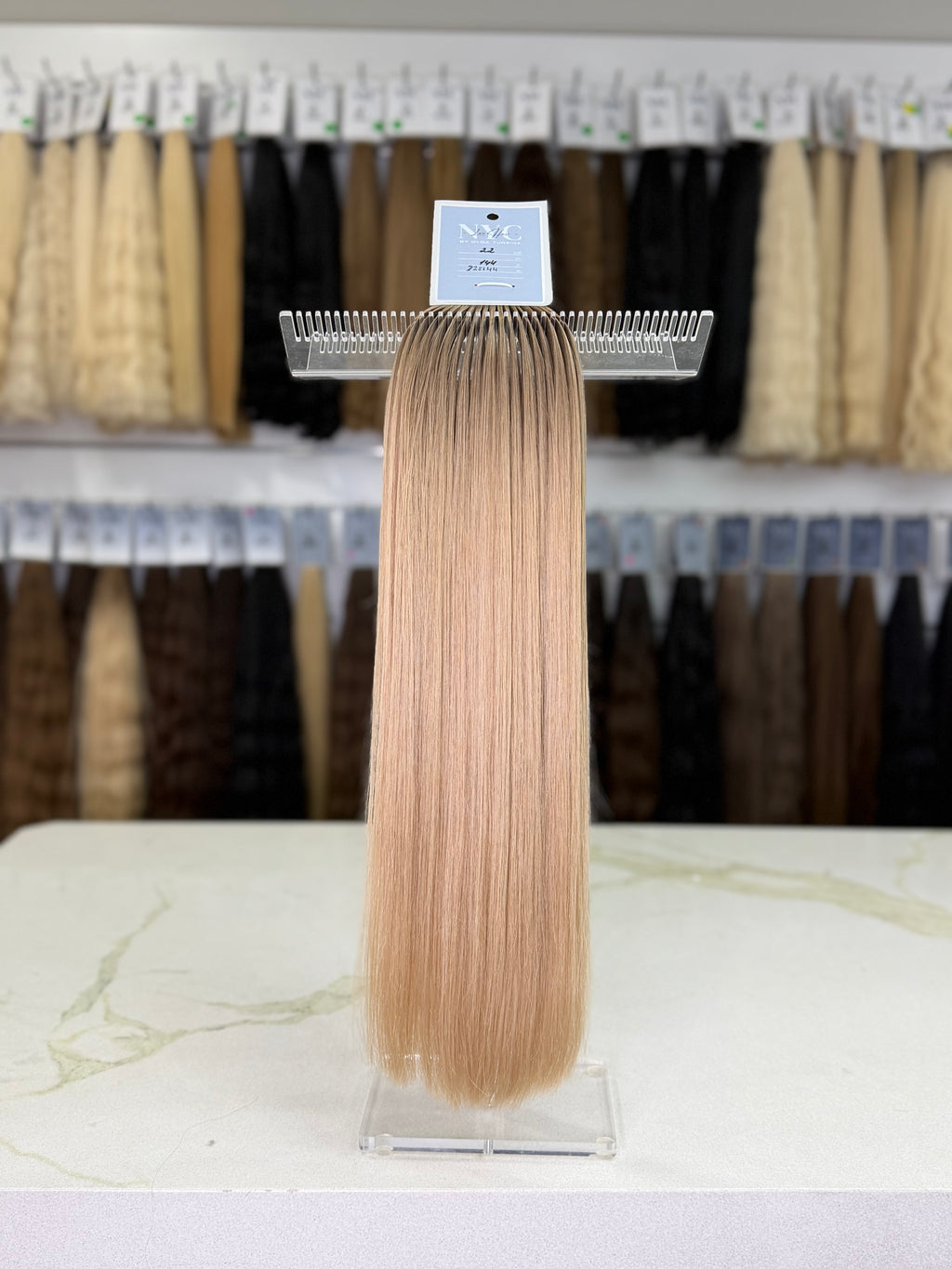 Premium Slavic Bulk Hair Straight – Blonde Ombre 22"