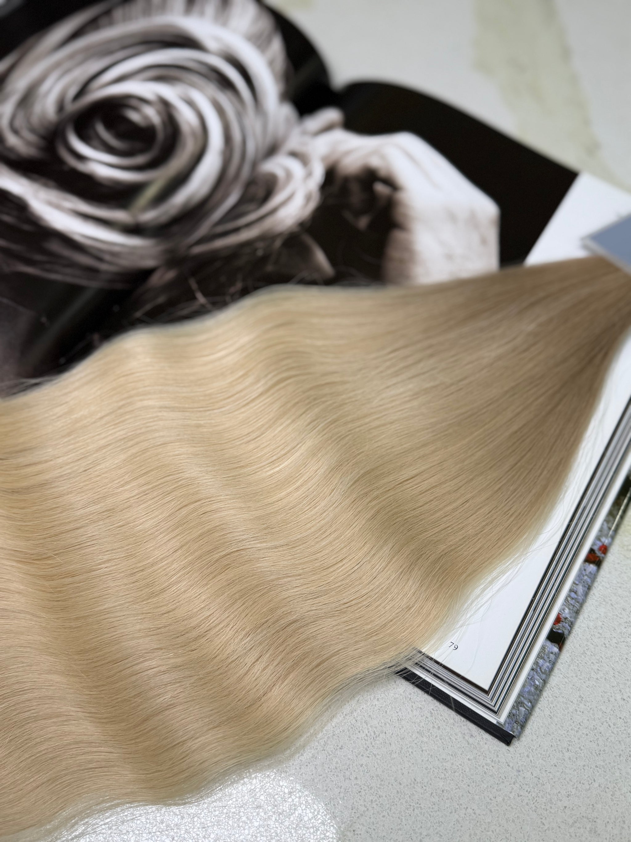 Premium Slavic Bulk Hair Straight – Wavy Blonde Ombre 24