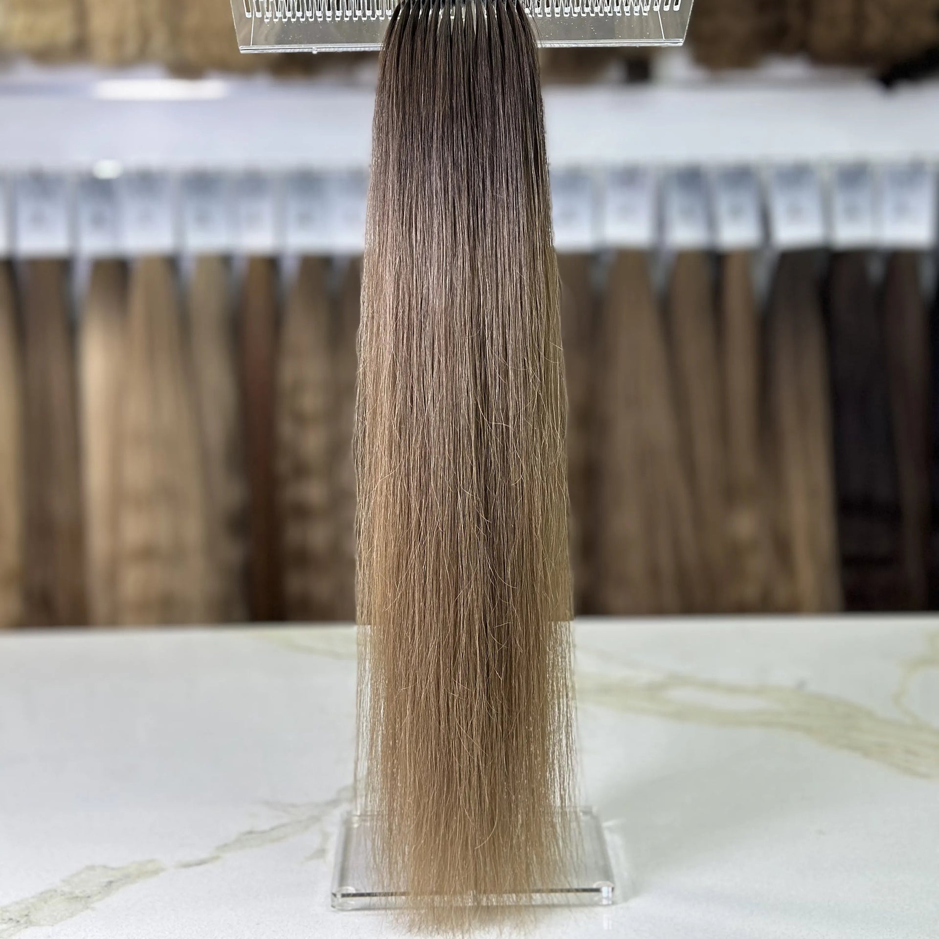 K-tip Slavic hair, colored, straight  22 inch, 110gr, 215str