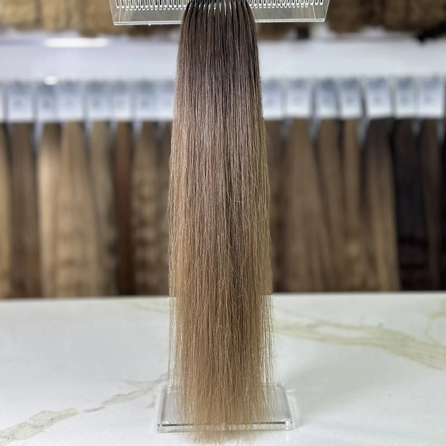 K-tip Slavic hair, colored, straight  22 inch, 110gr, 215str