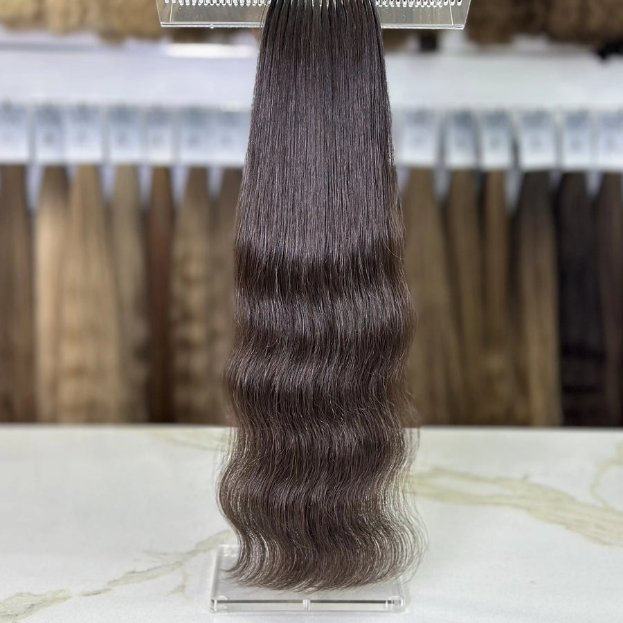 K-tip Slavic hair, colored, wavy 22 inch, 132gr, 224str