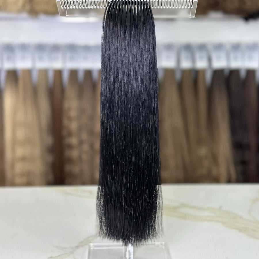 K-tip Slavic hair, colored, straight 20 inch, 121gr, 264 str