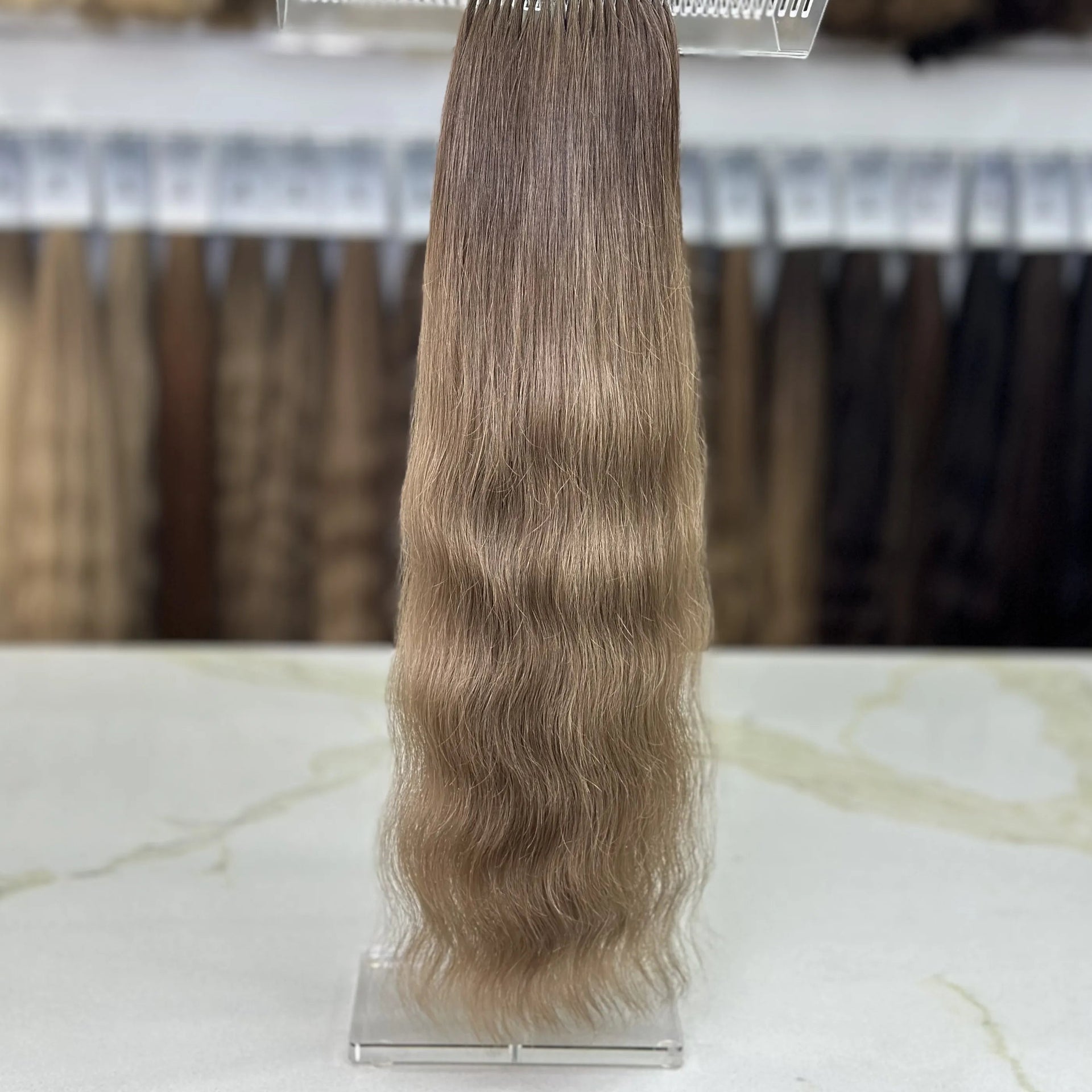 K-tip Slavic hair, colored, wavy 22 inch, 125gr, 220str