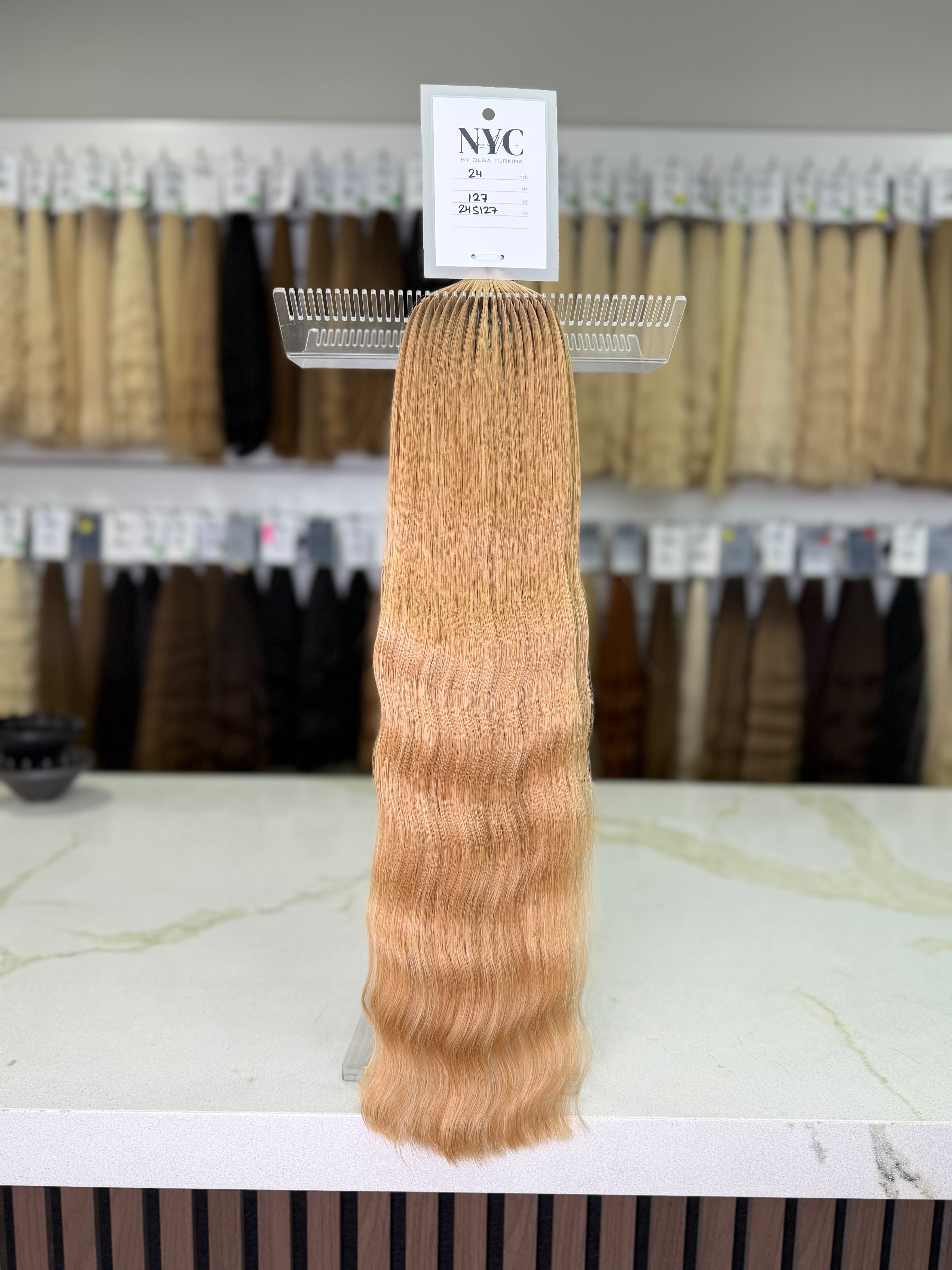Premium Slavic Hair Golden Blonde Wavy Bulk 24 Inch | LuxHairNYC