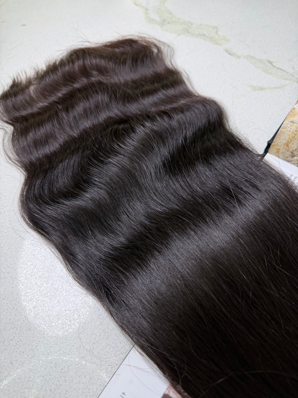 Premium Slavic Colored Hair Dark Brown with Plum Undertone Wavy Bulk 24 Inch | LuxHairNYC