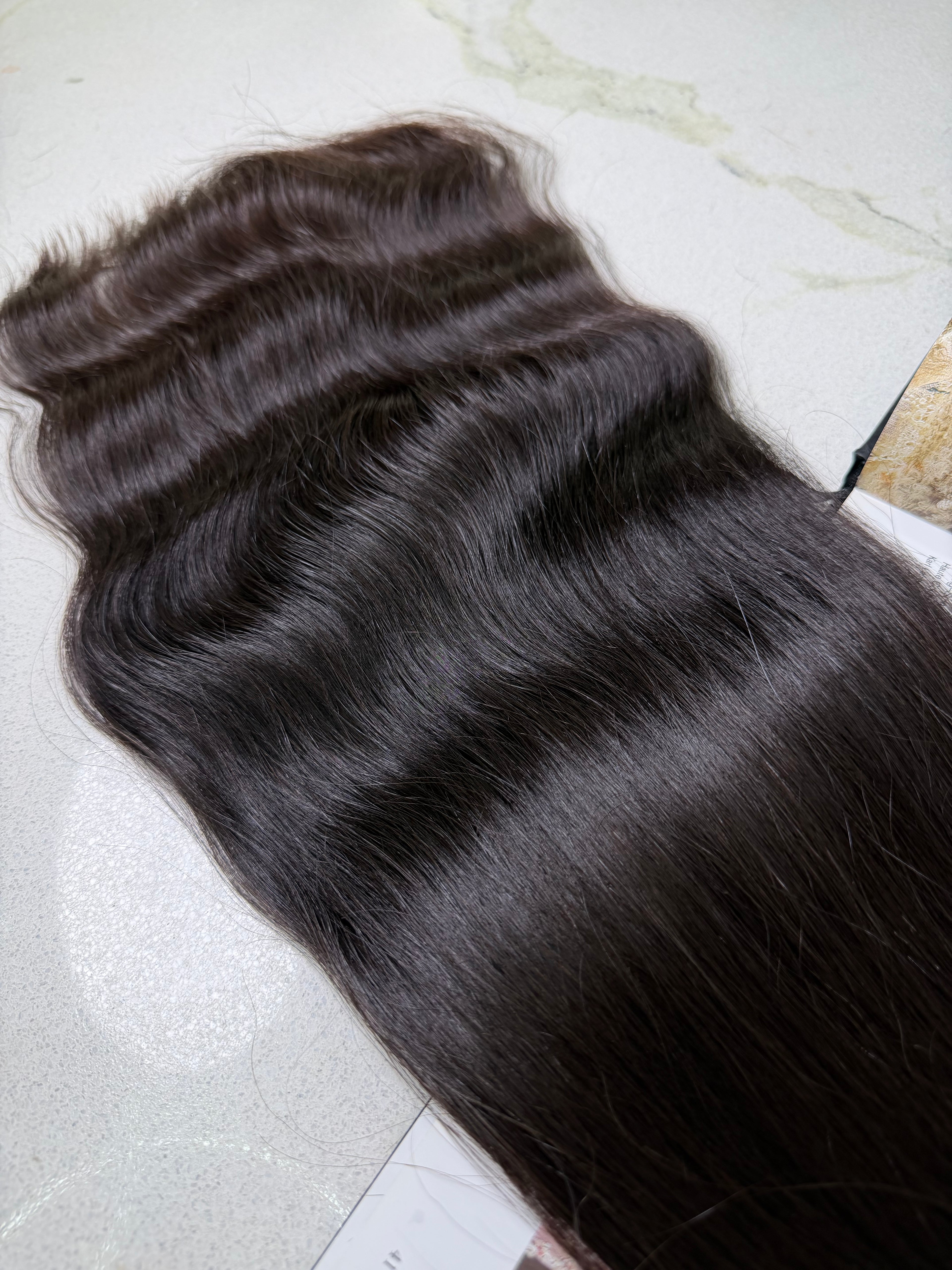 Premium Slavic Colored Hair Dark Brown with Plum Undertone Wavy Bulk 24 Inch | LuxHairNYC
