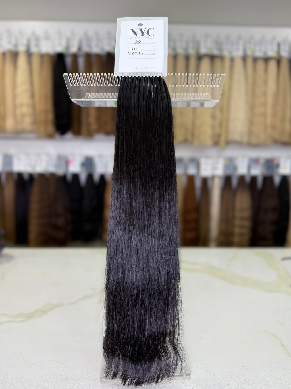 Premium Slavic Colored Hair Black Wavy Bulk 22 Inch | LuxHairNYC