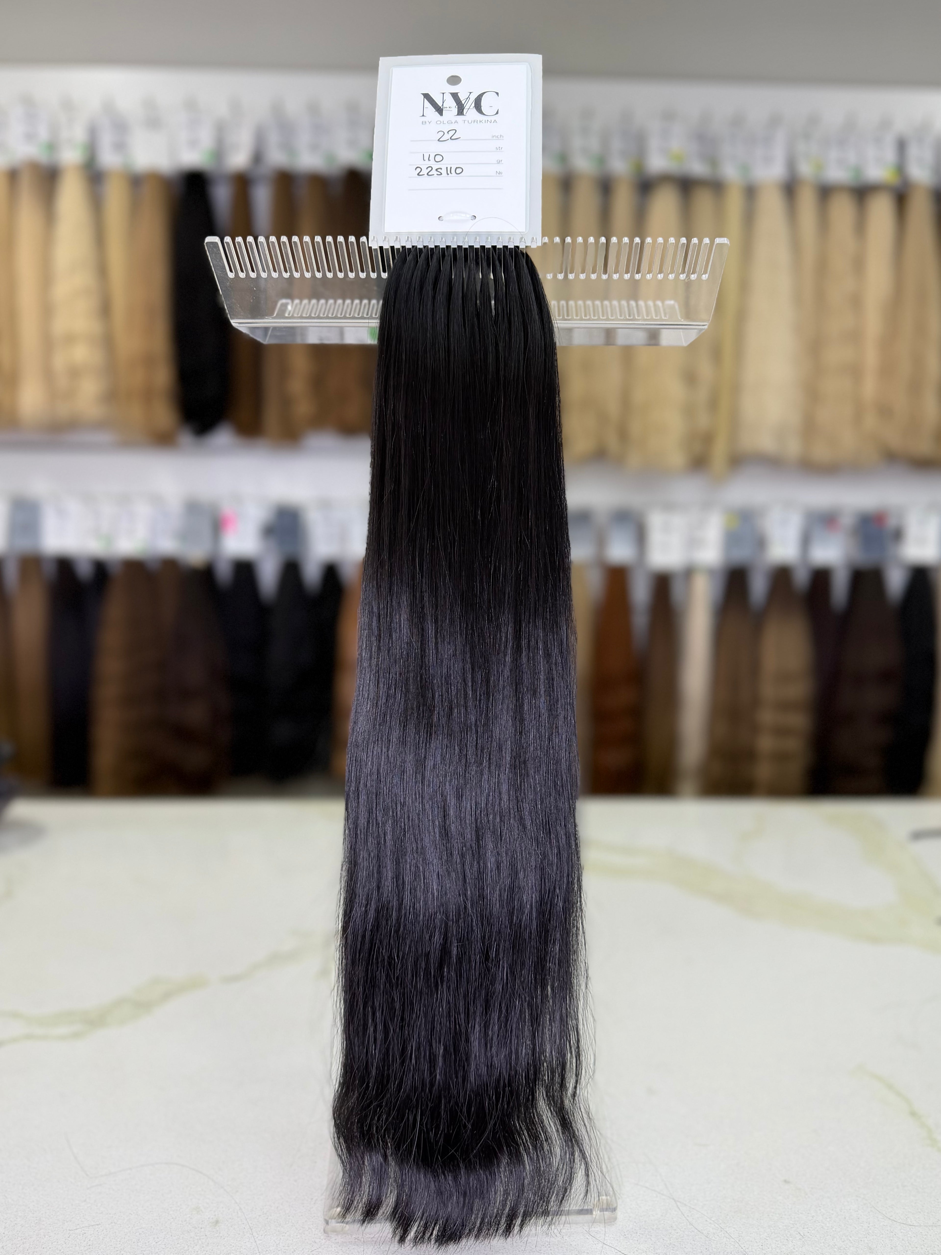 Premium Slavic Colored Hair Black Wavy Bulk 22 Inch | LuxHairNYC